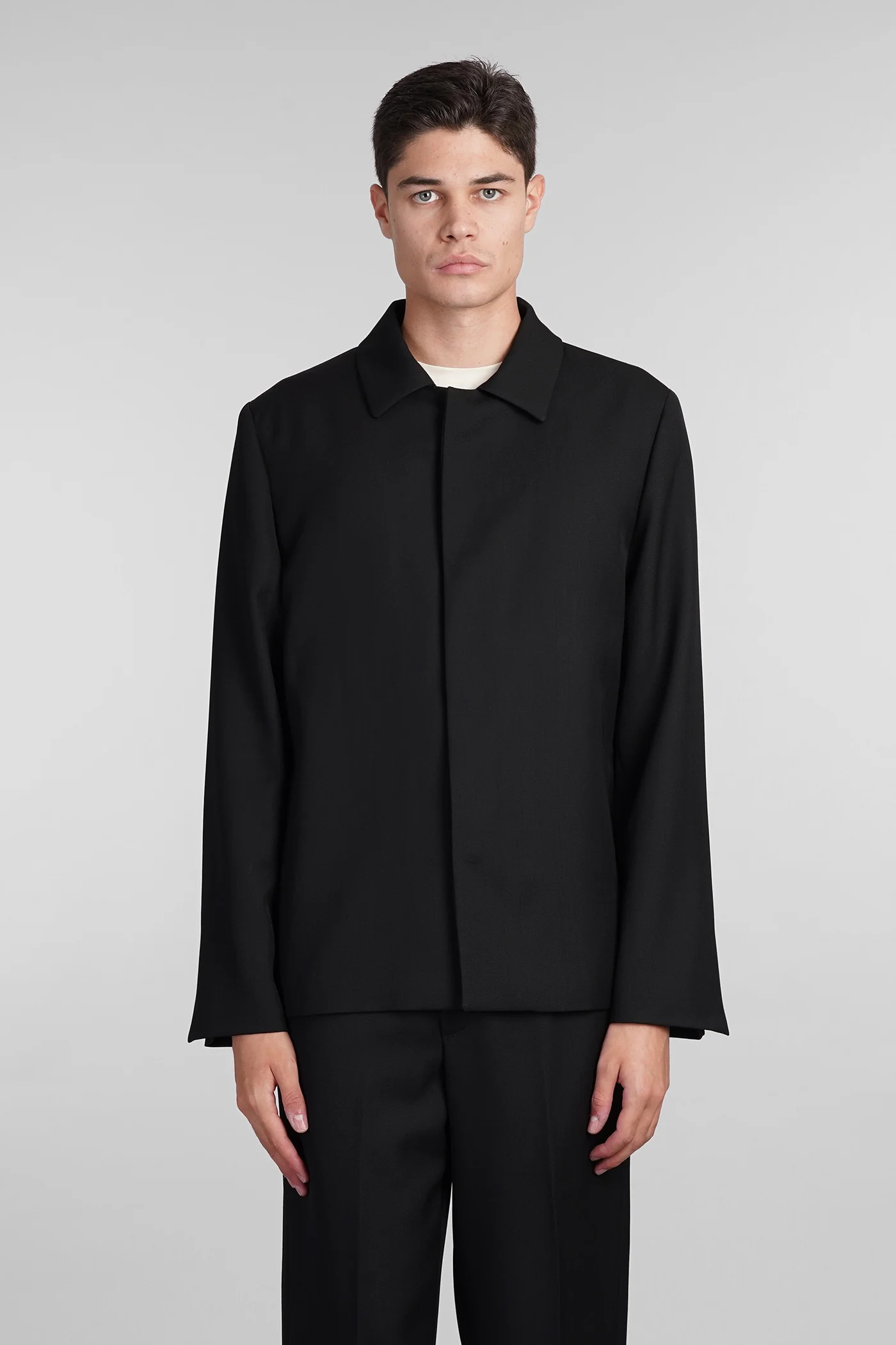 Mike Casual jacket in black wool
