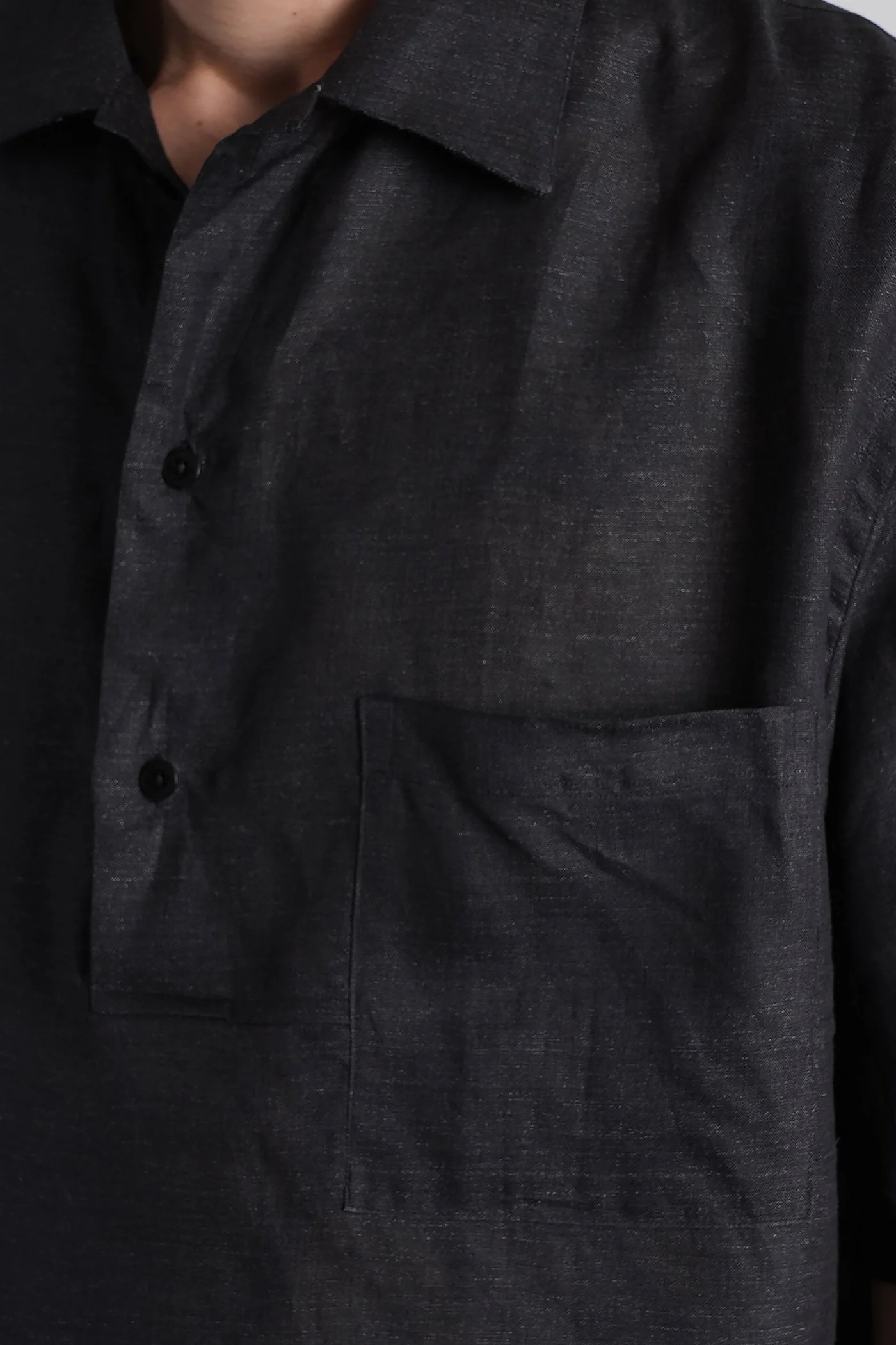 Shirt in black linen - Image 40