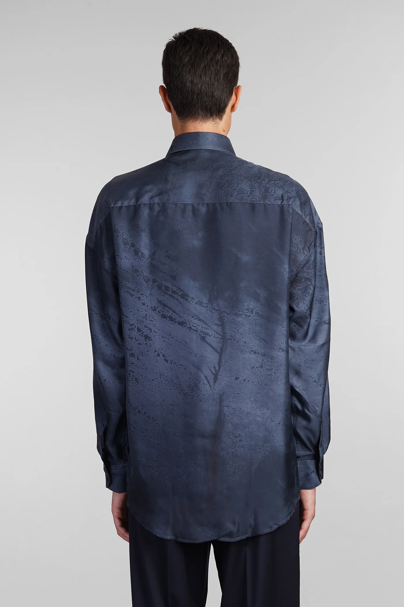 Valentino Shirt in blue silk - Image 2