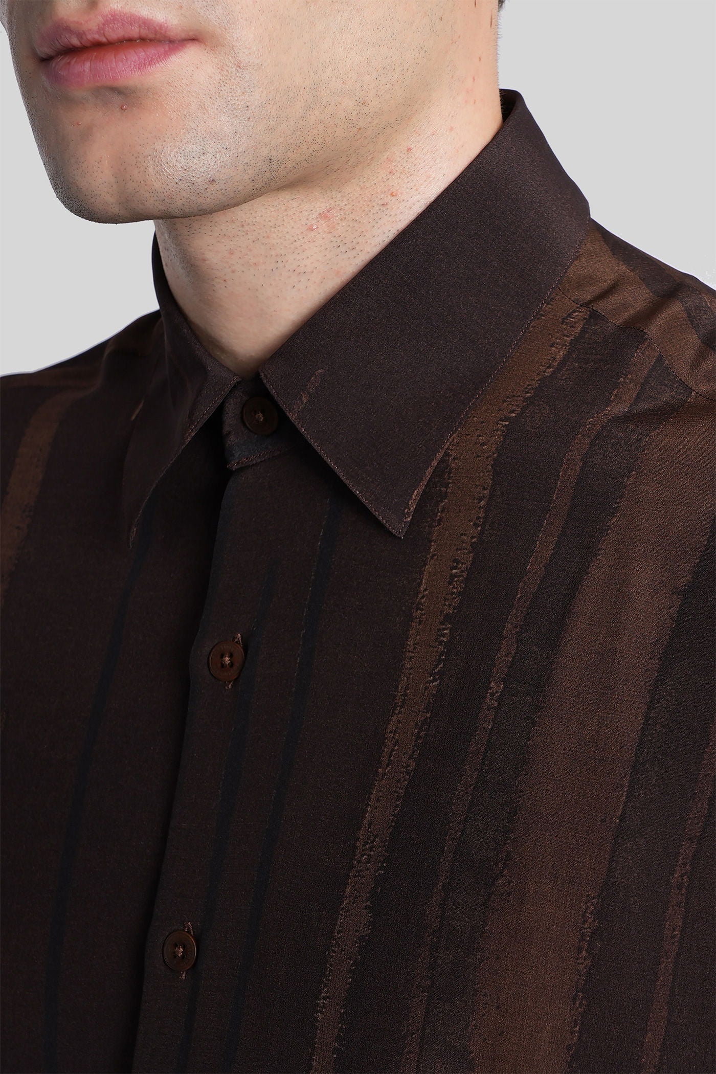 Valentino Shirt in brown silk - Image 5