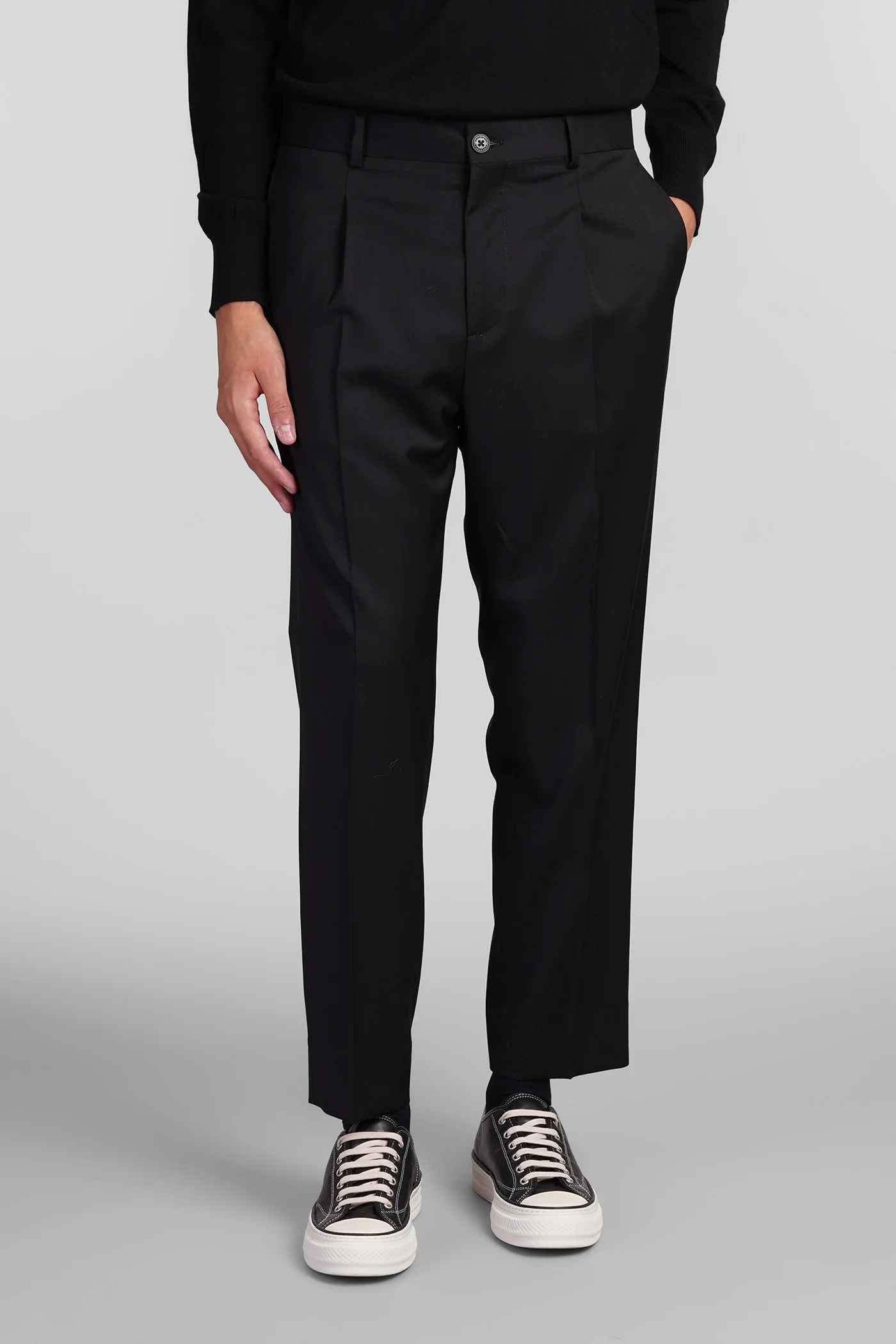 Valerio Pants in black wool