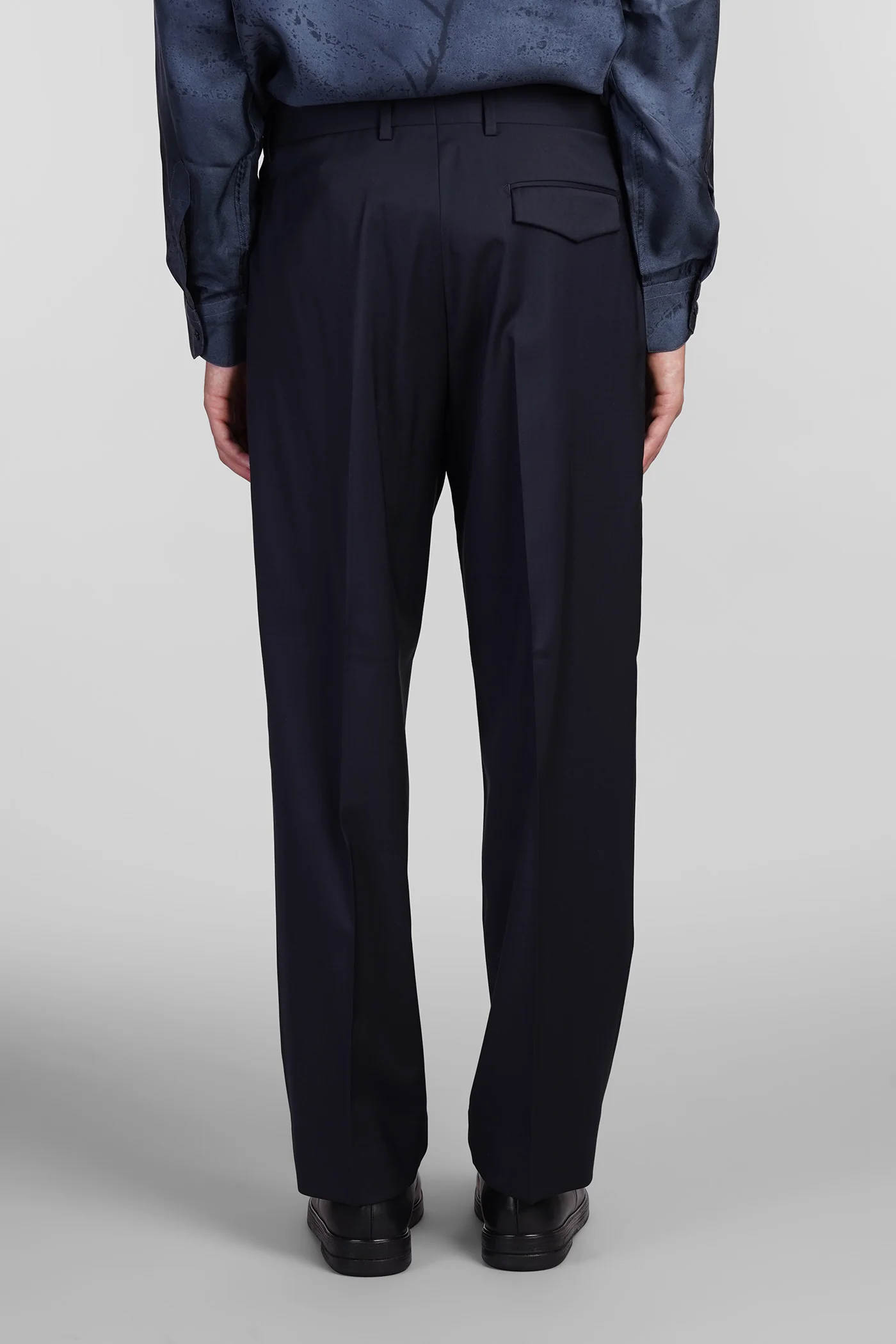Vincent Pants in blue wool - Image 3