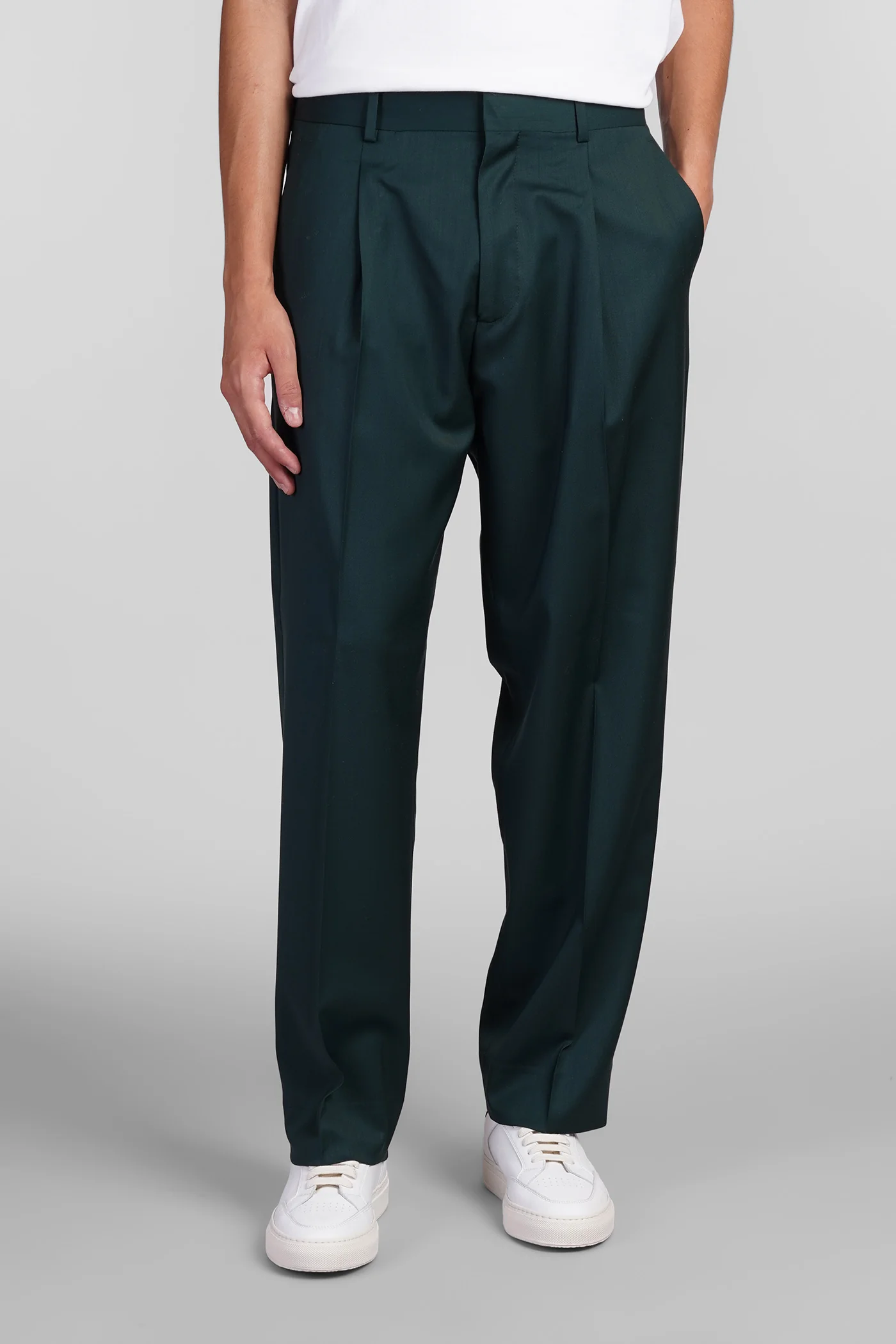 Vincent Pants in green wool