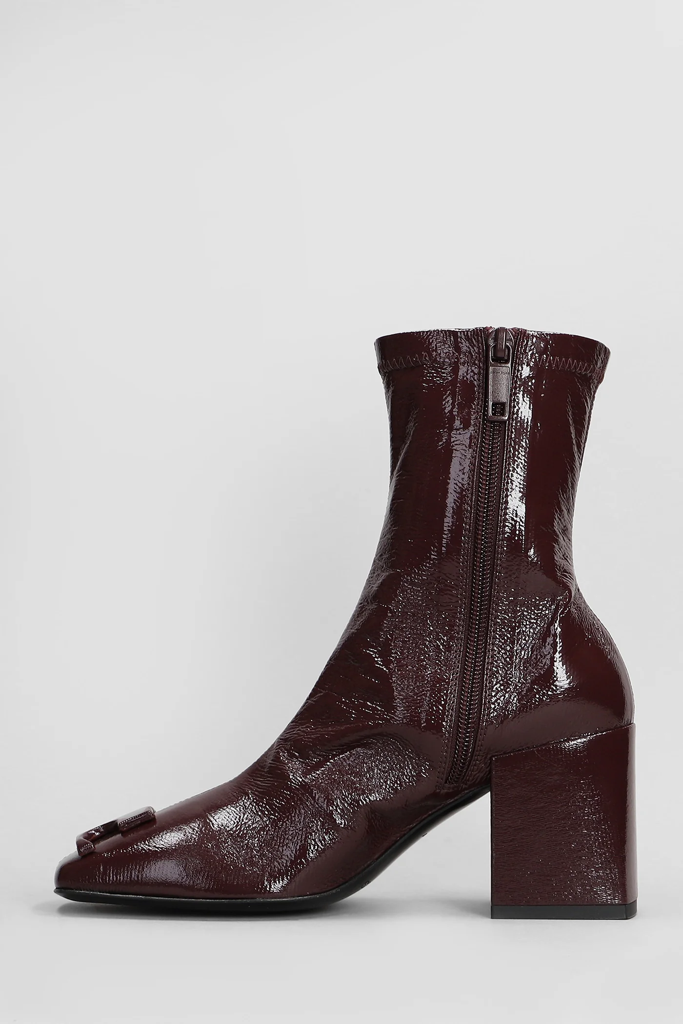 Ankle boots in bordeaux leather - Image 3
