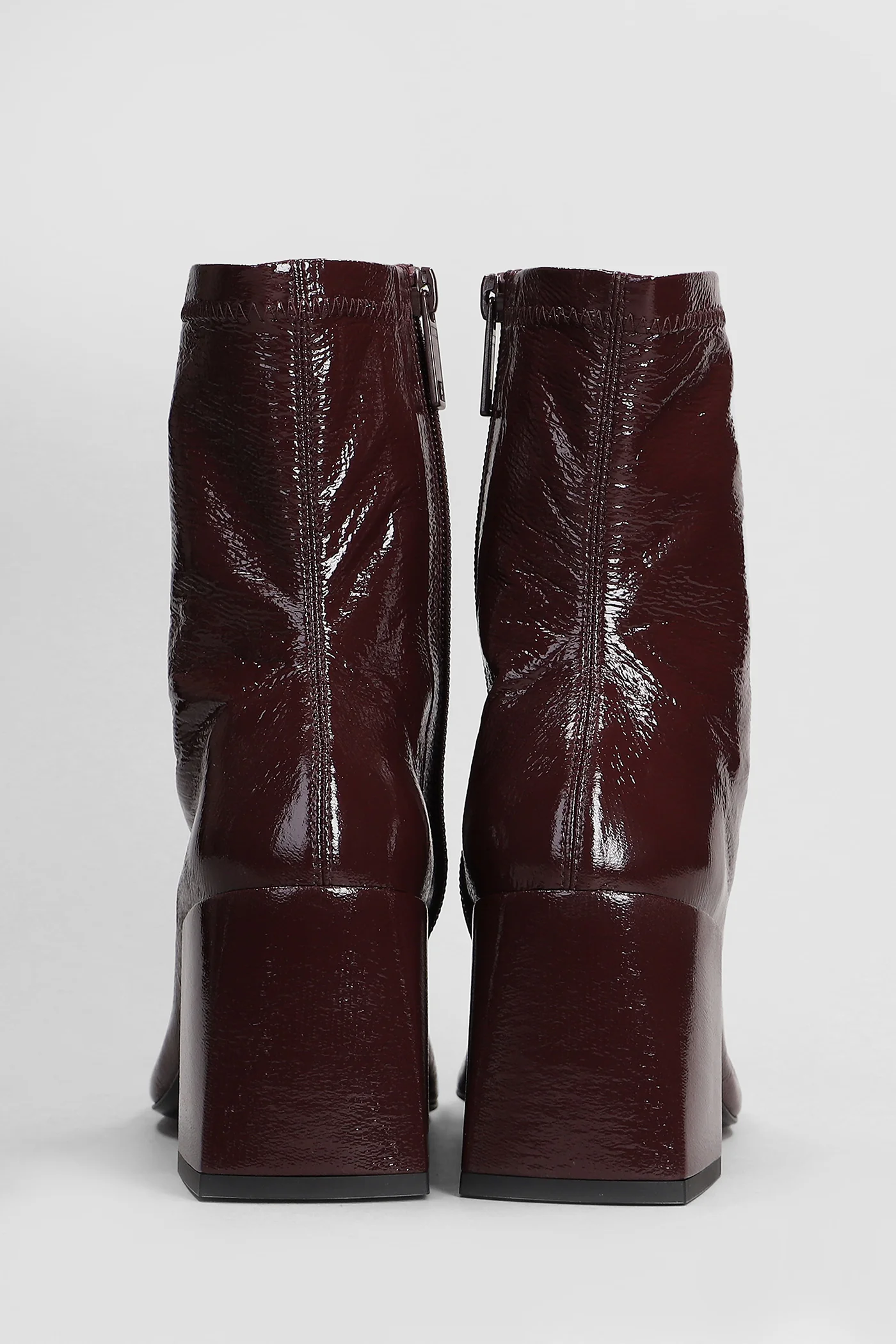 Ankle boots in bordeaux leather - Image 4
