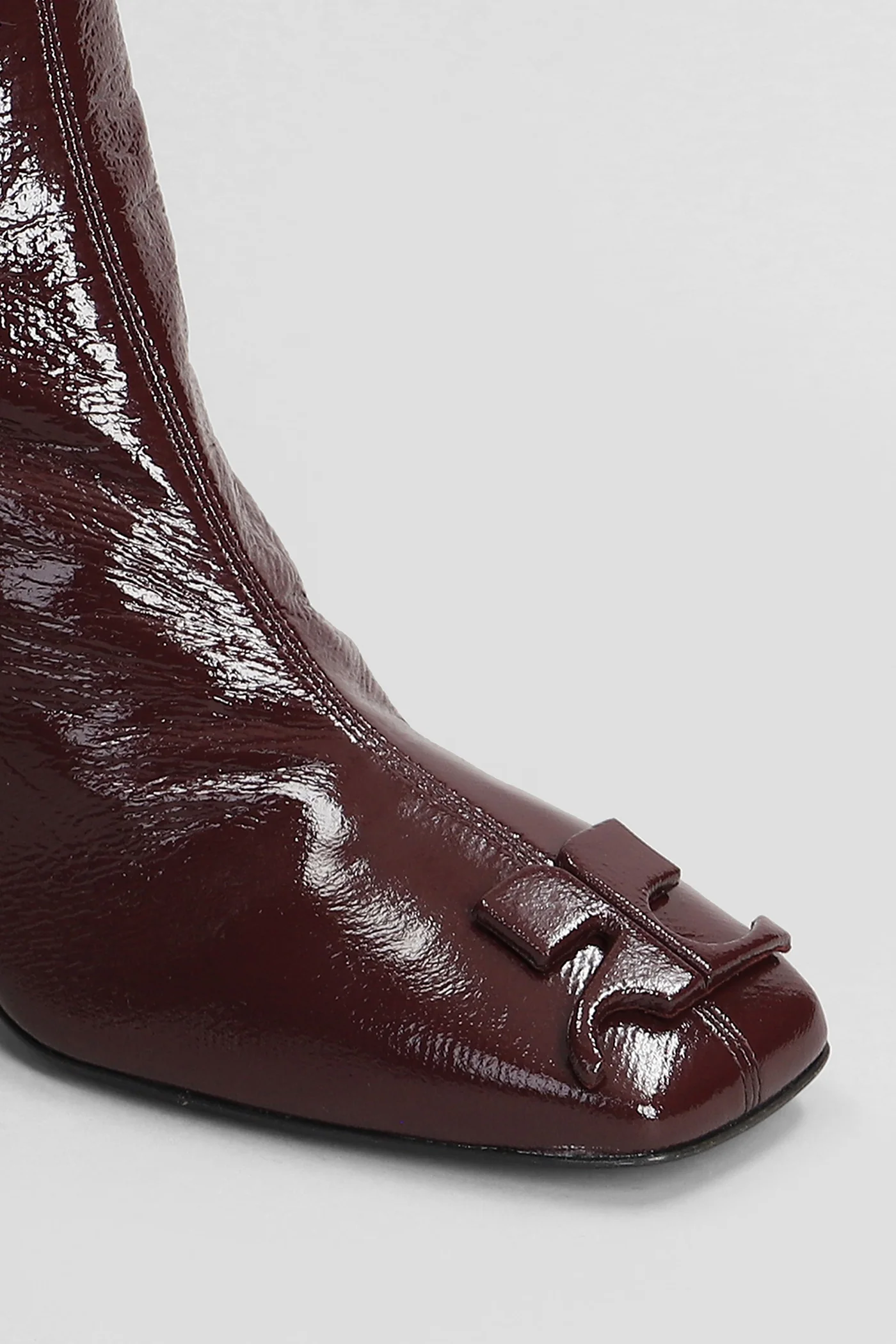 Ankle boots in bordeaux leather - Image 5