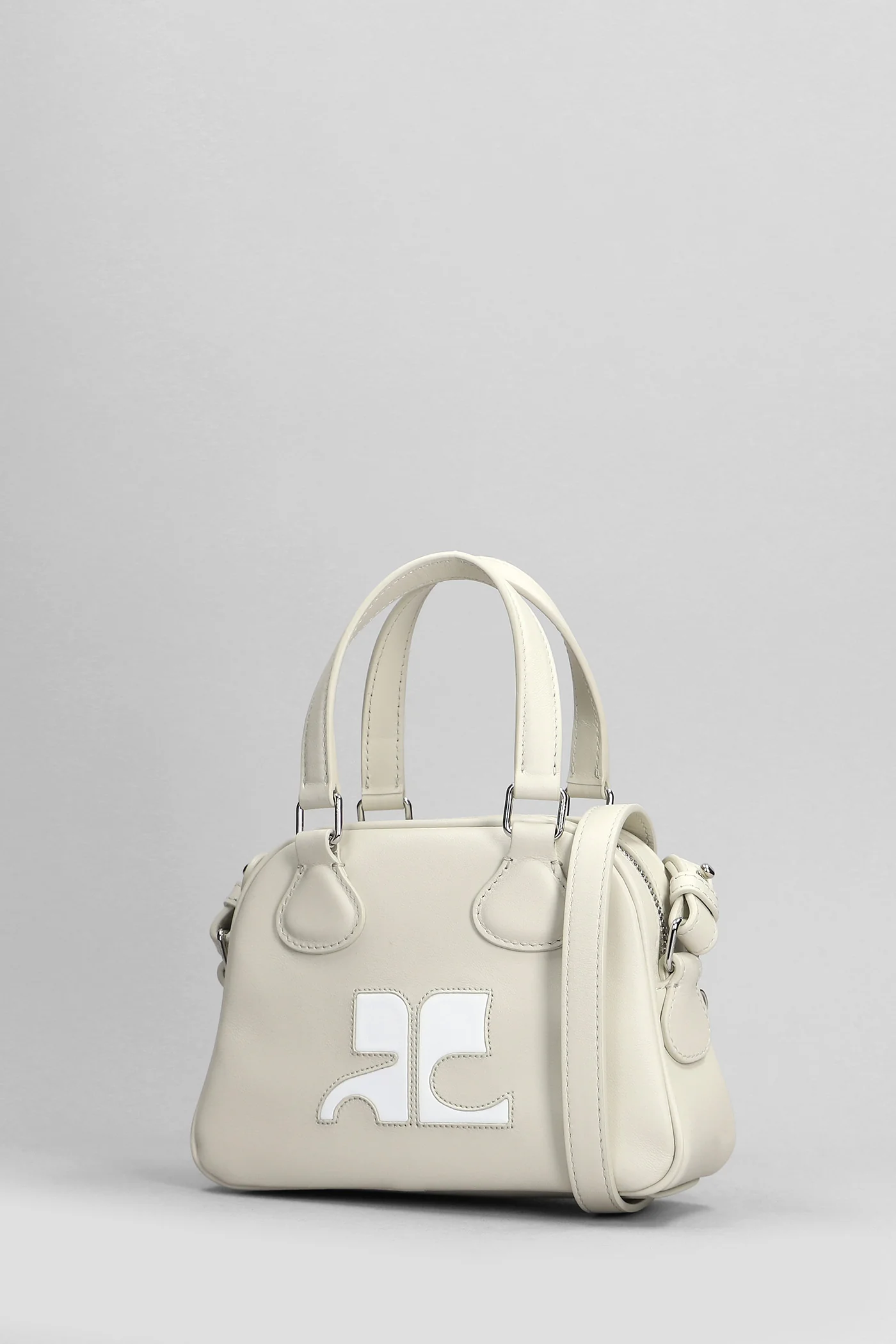 Bowling Hand bag in beige leather - Image 3