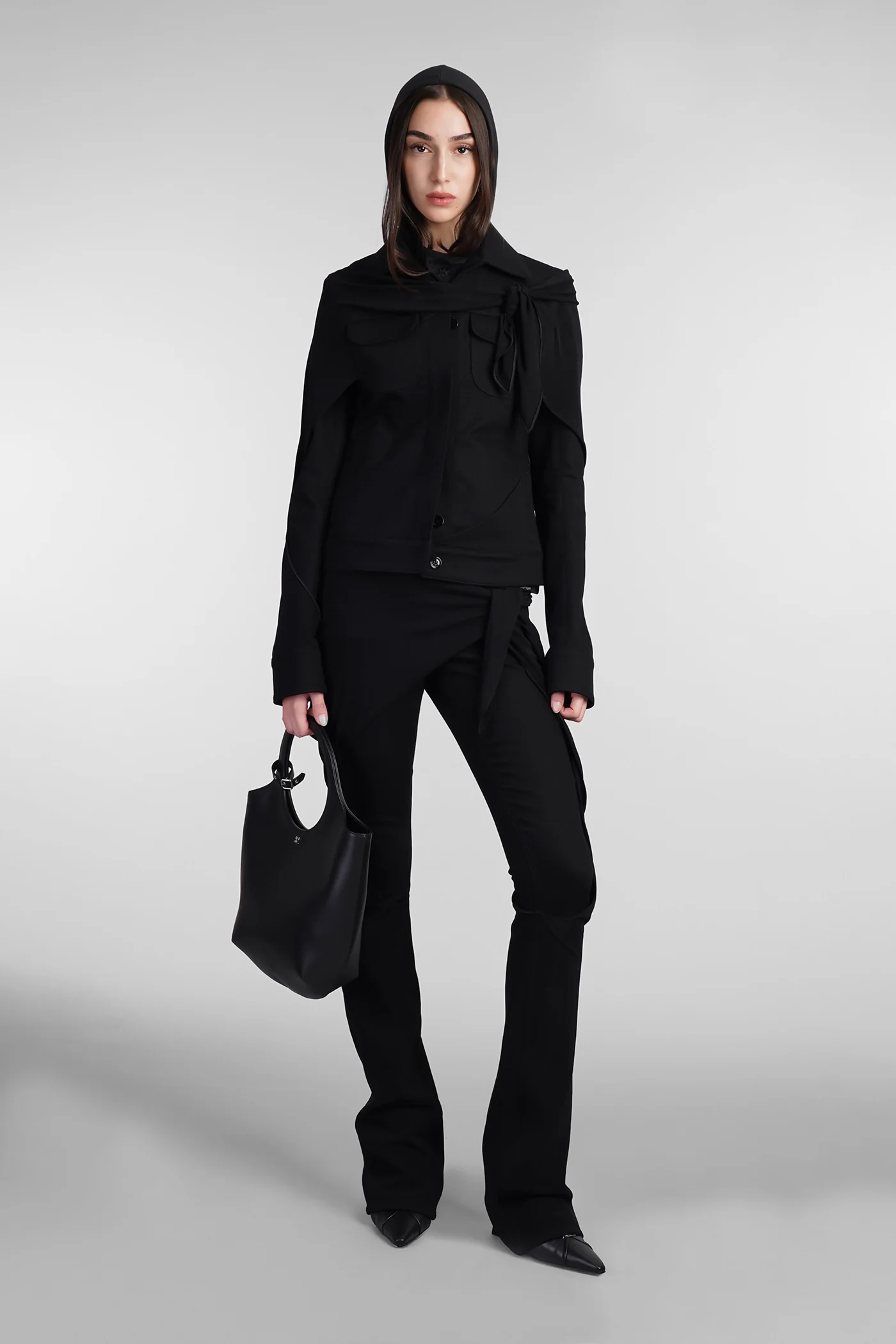 Casual jacket in black cotton - Image 2