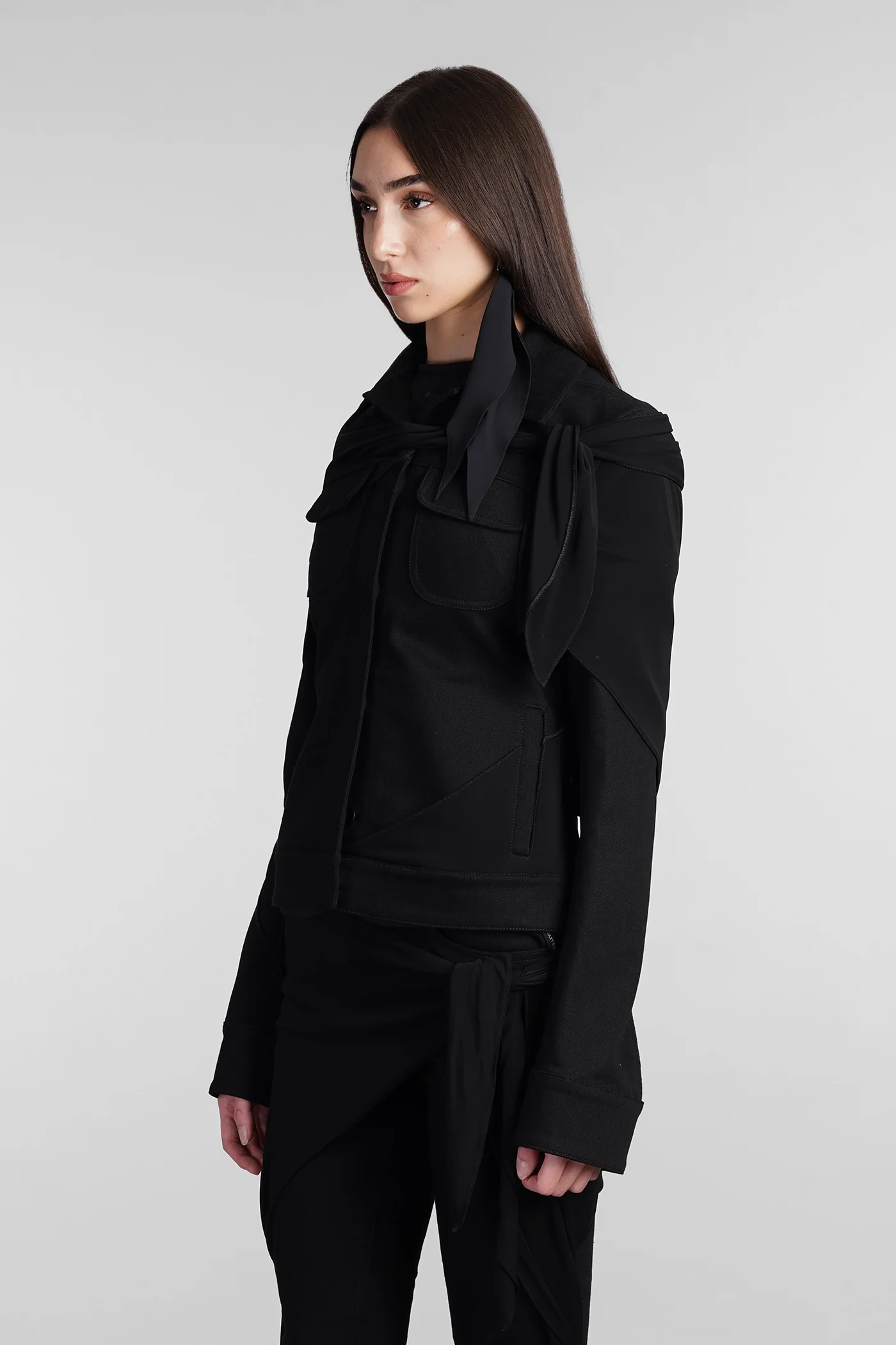 Casual jacket in black cotton - Image 4
