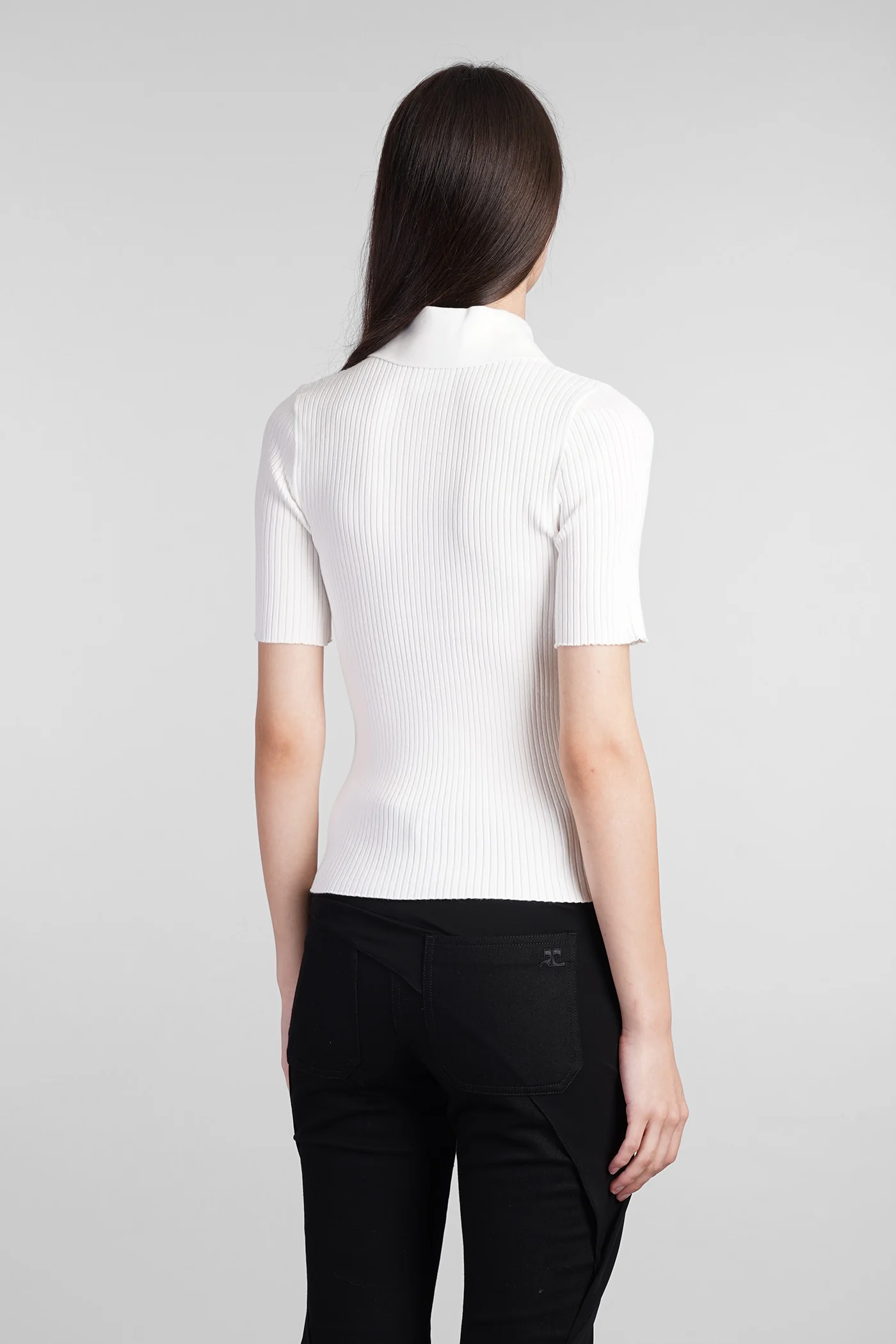 Polo in beige viscose - Image 3