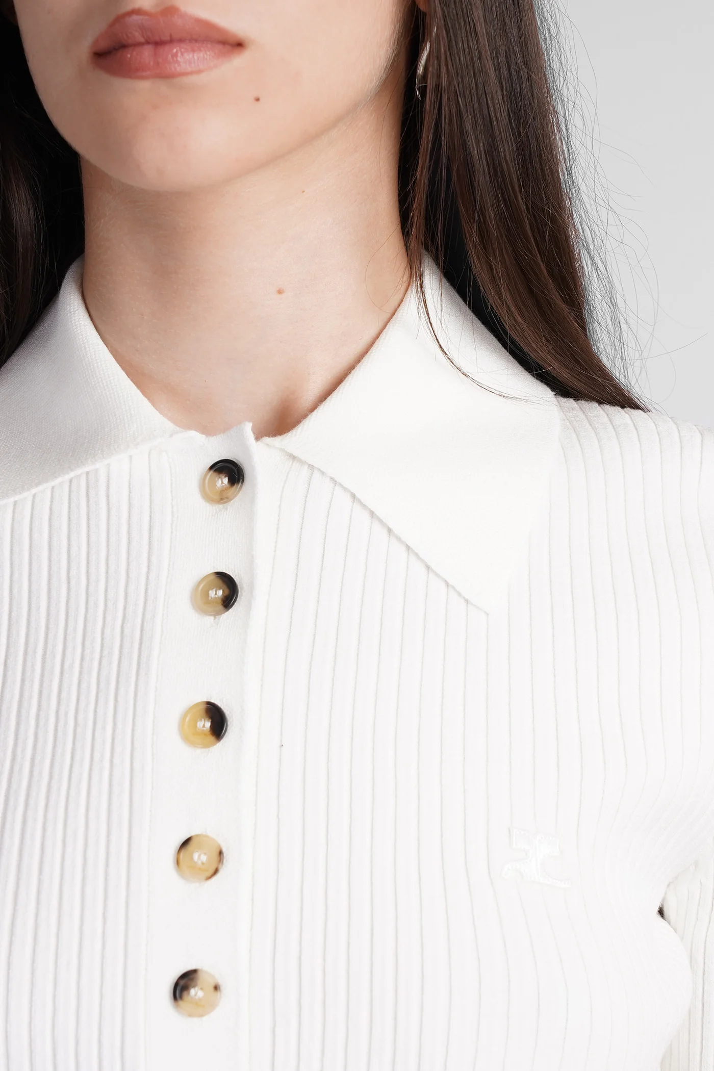 Polo in beige viscose - Image 5