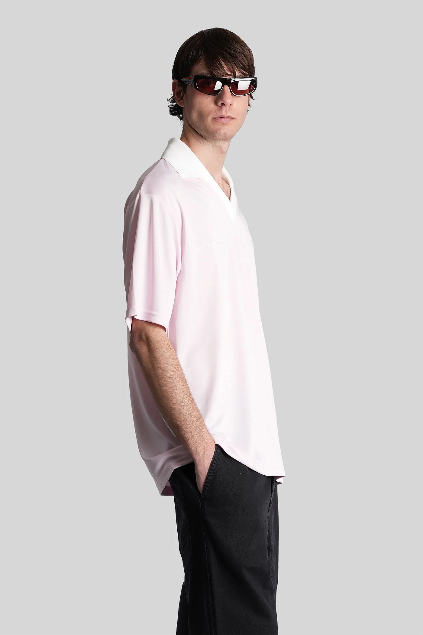Polo in rose-pink polyester - Image 4