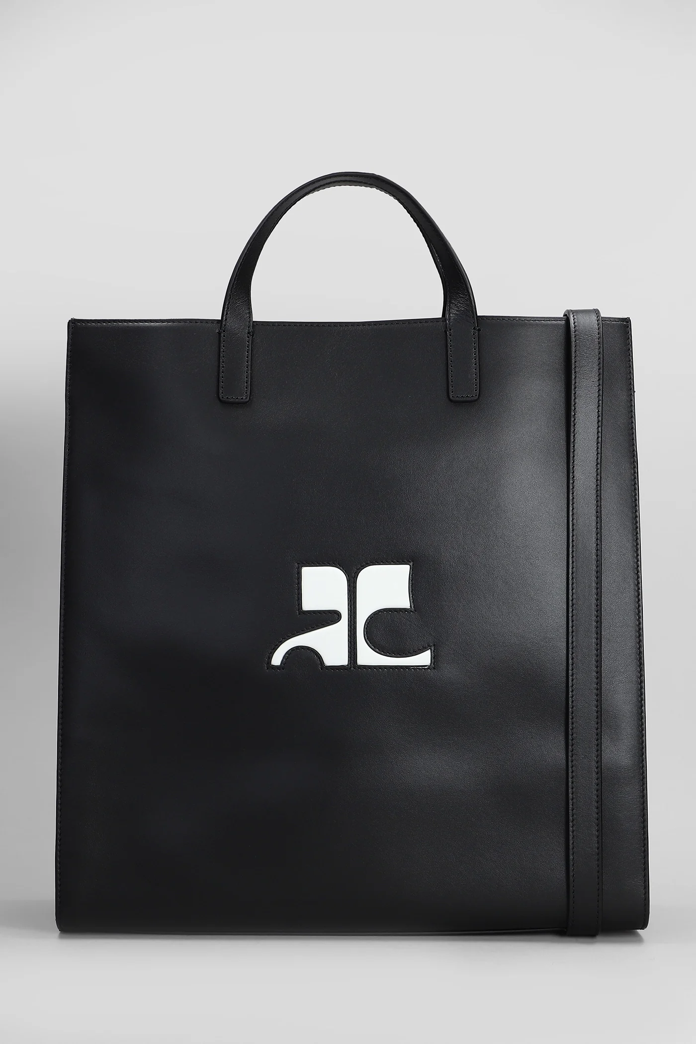 Reedition leather Tote in black leather