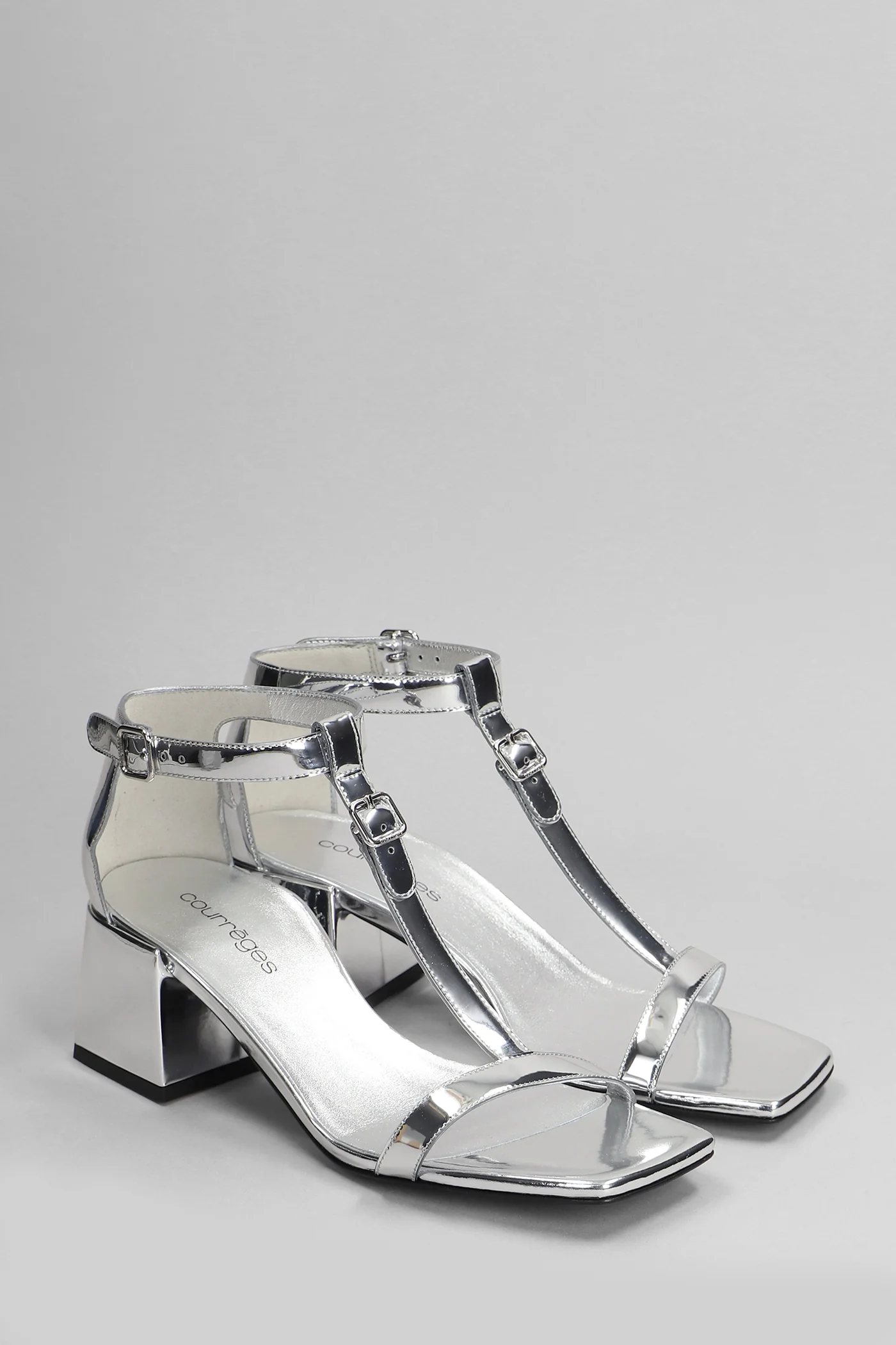 Sandals in silver patent leather - Image 2
