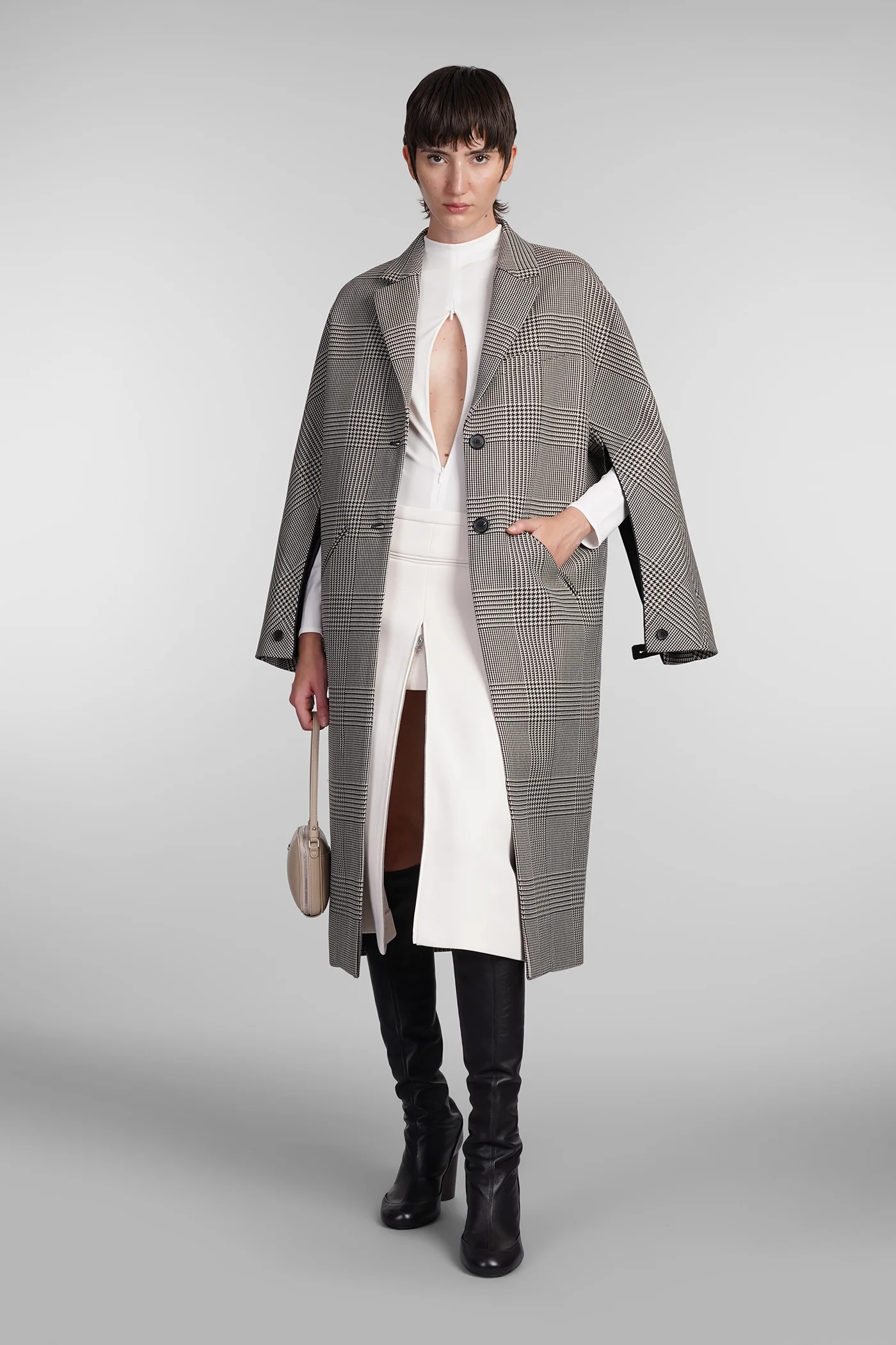 Skirt in beige polyester - Image 2