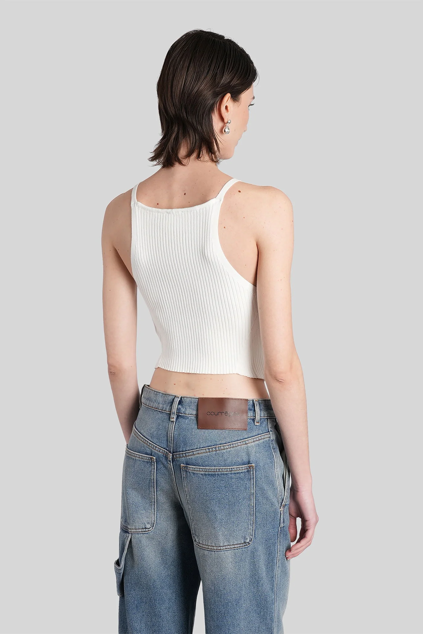 tank Top in white viscose - Image 3