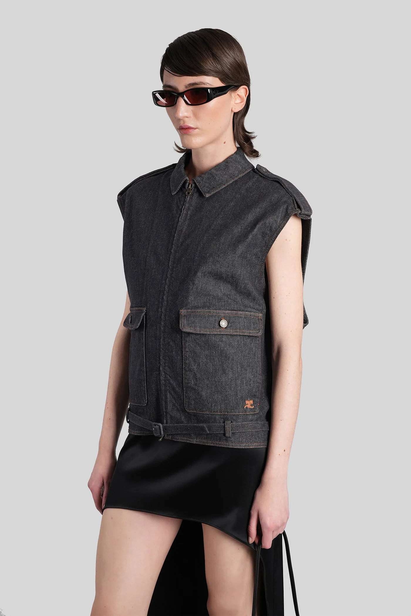 Vest in blue denim - Image 4