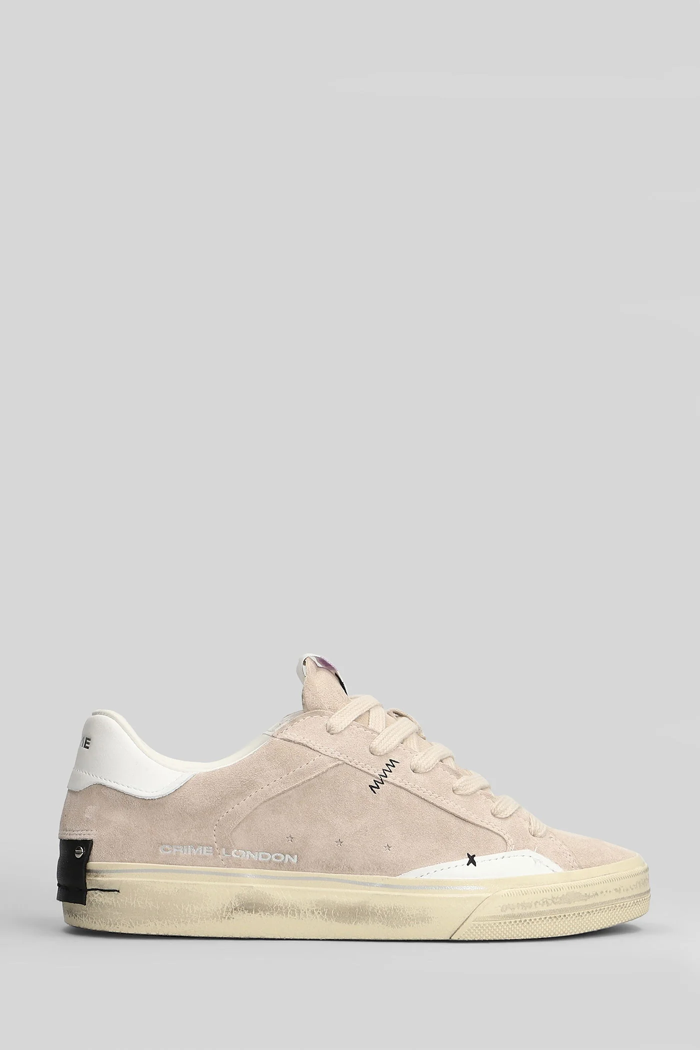 Distressed Sneakers in beige suede