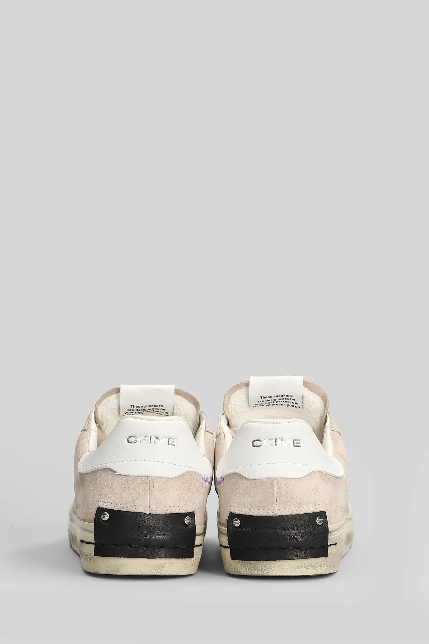 Distressed Sneakers in beige suede - Image 4