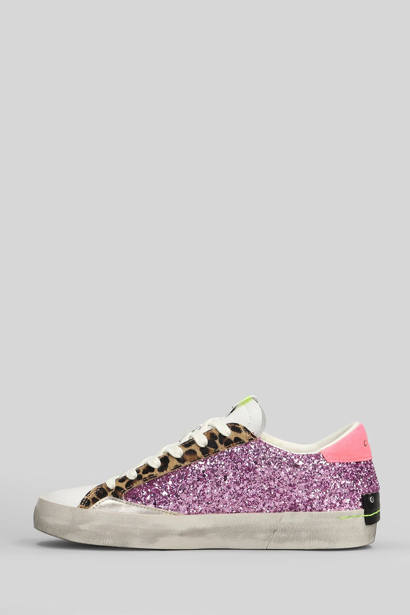 Distressed Sneakers in white glitter - Image 3