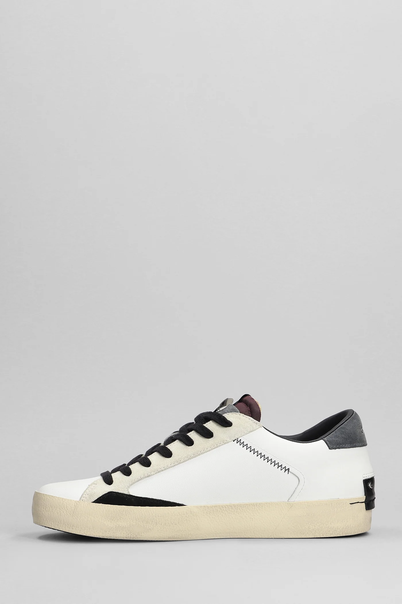 Distressed Sneakers in white leather - Image 2