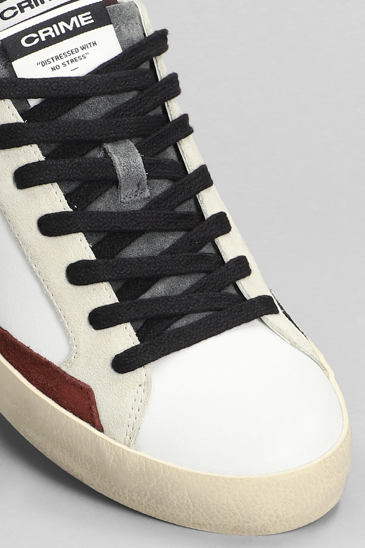 Distressed Sneakers in white leather - Image 4