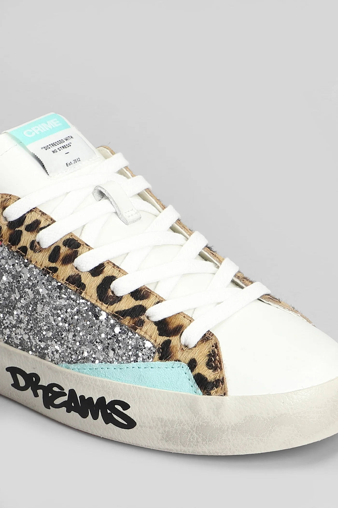 Distressed Sneakers in white leather - Image 5