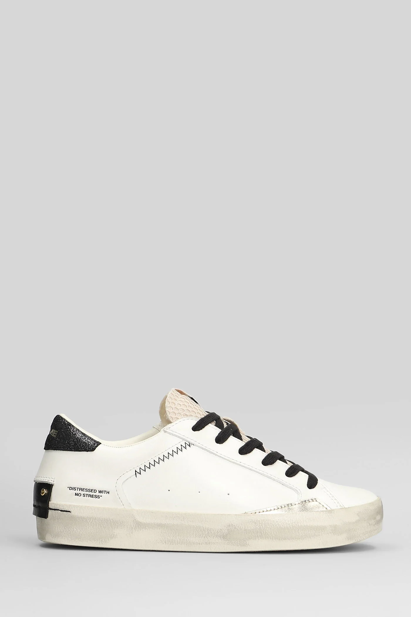 Distressed Sneakers in white leather
