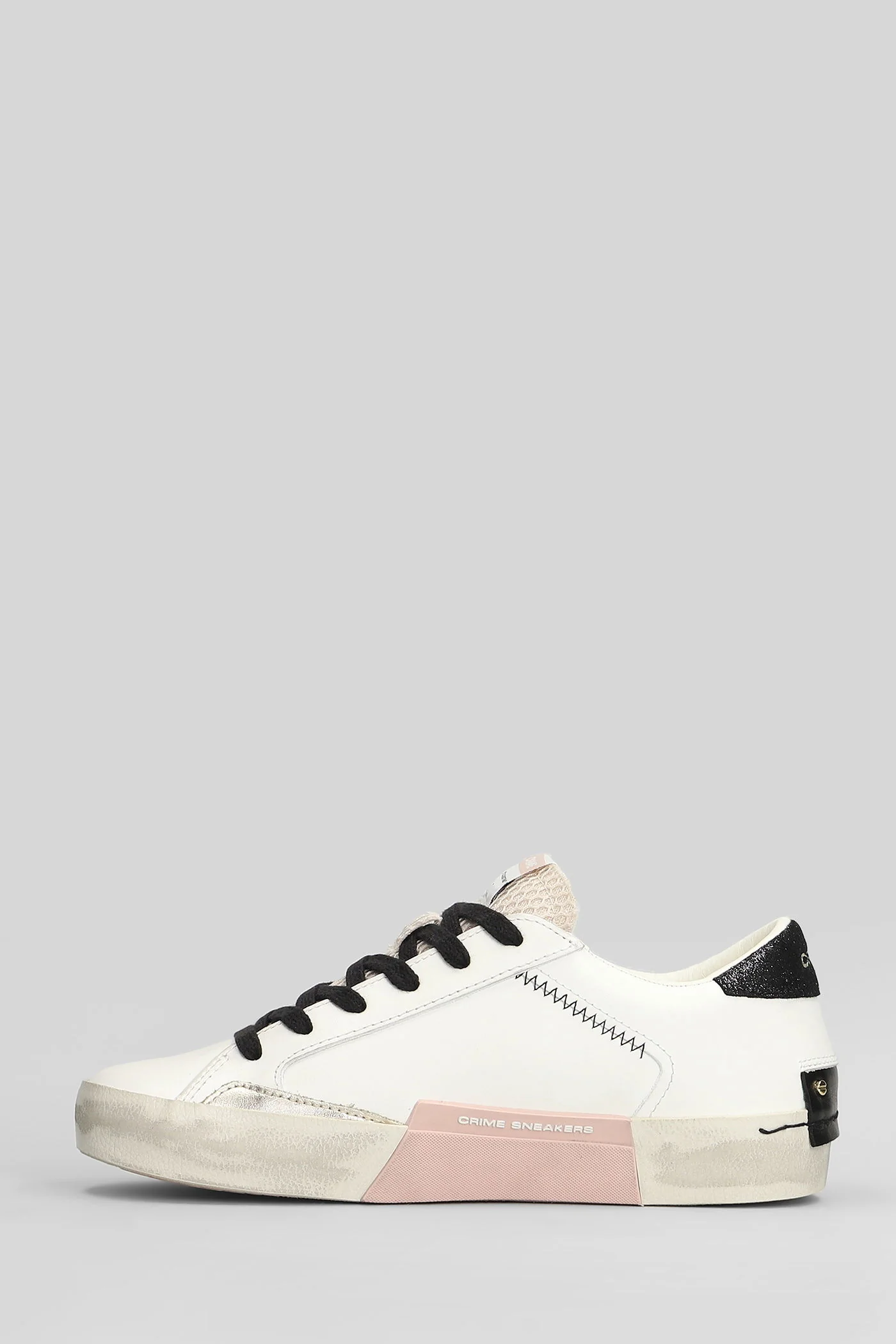 Distressed Sneakers in white leather - Image 3
