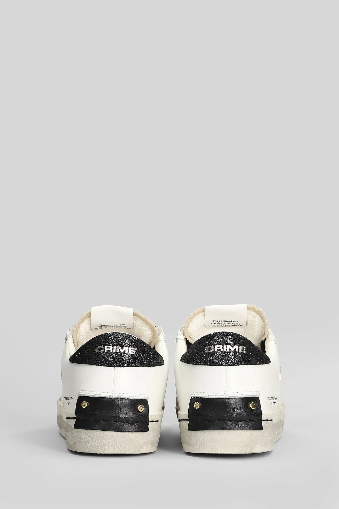 Distressed Sneakers in white leather - Image 4