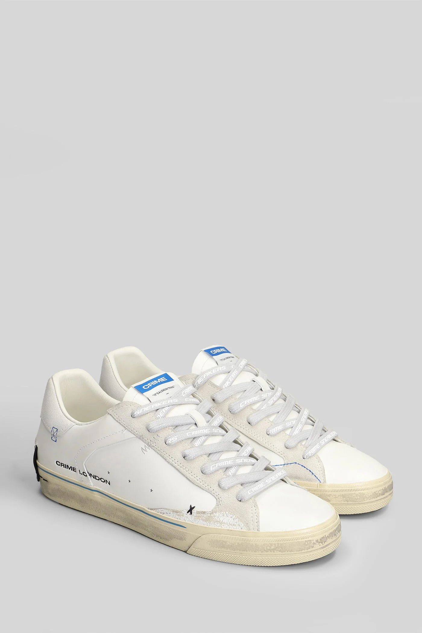 Distressed Sneakers in white leather - Image 2