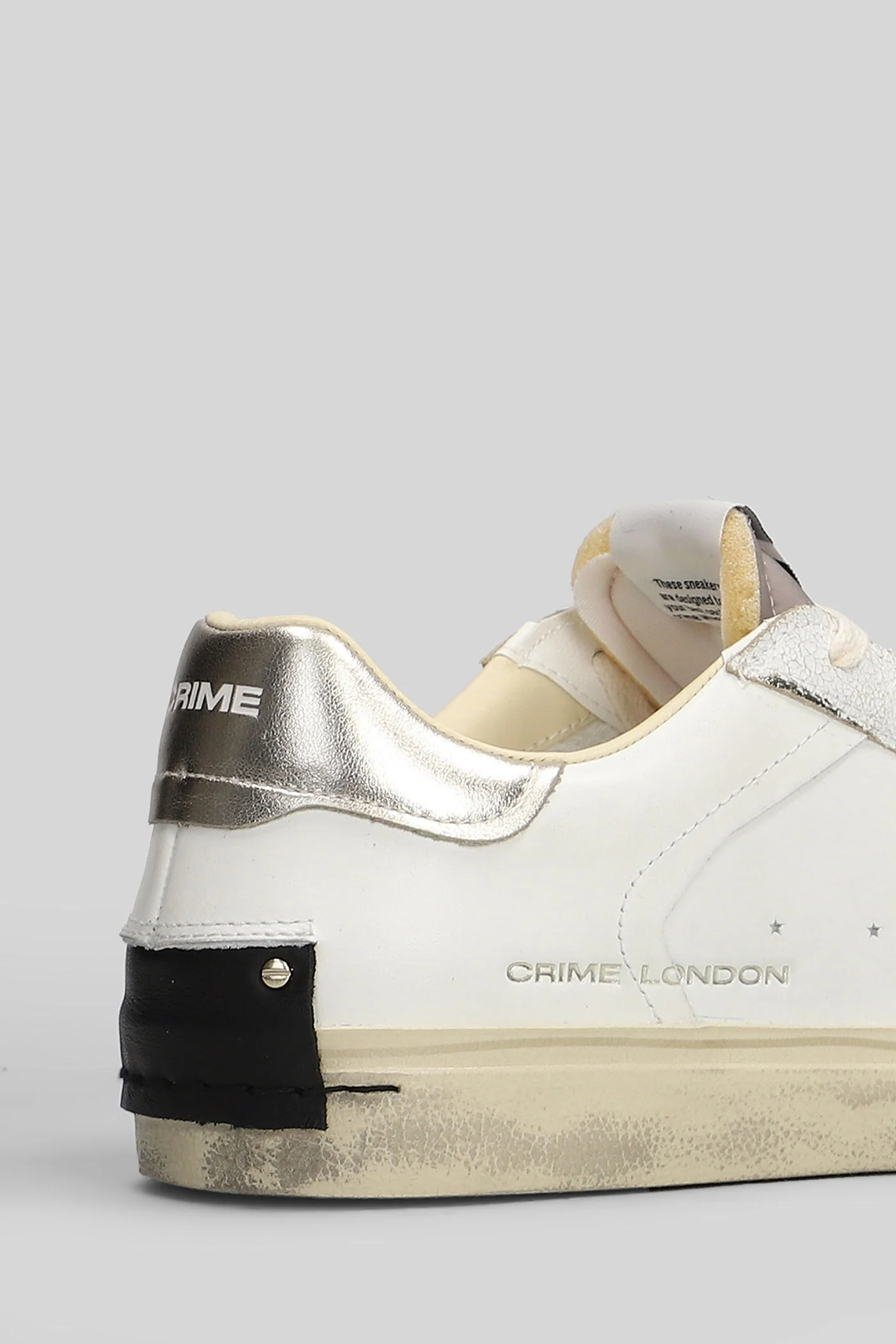 Distressed Sneakers in white leather - Image 5