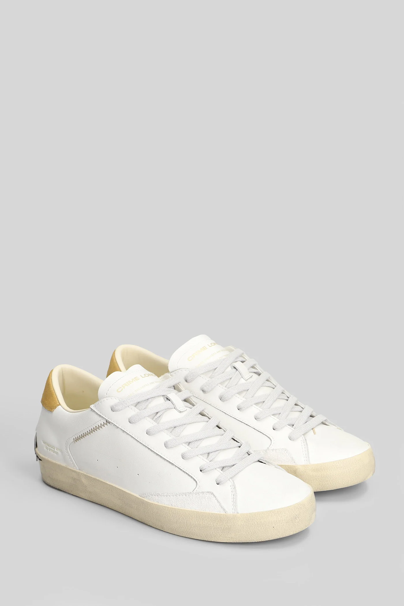 Distressed Sneakers in white leather - Image 4