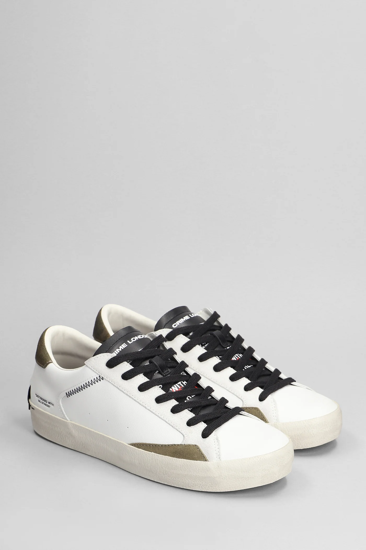 Distressed Sneakers in white leather - Image 2