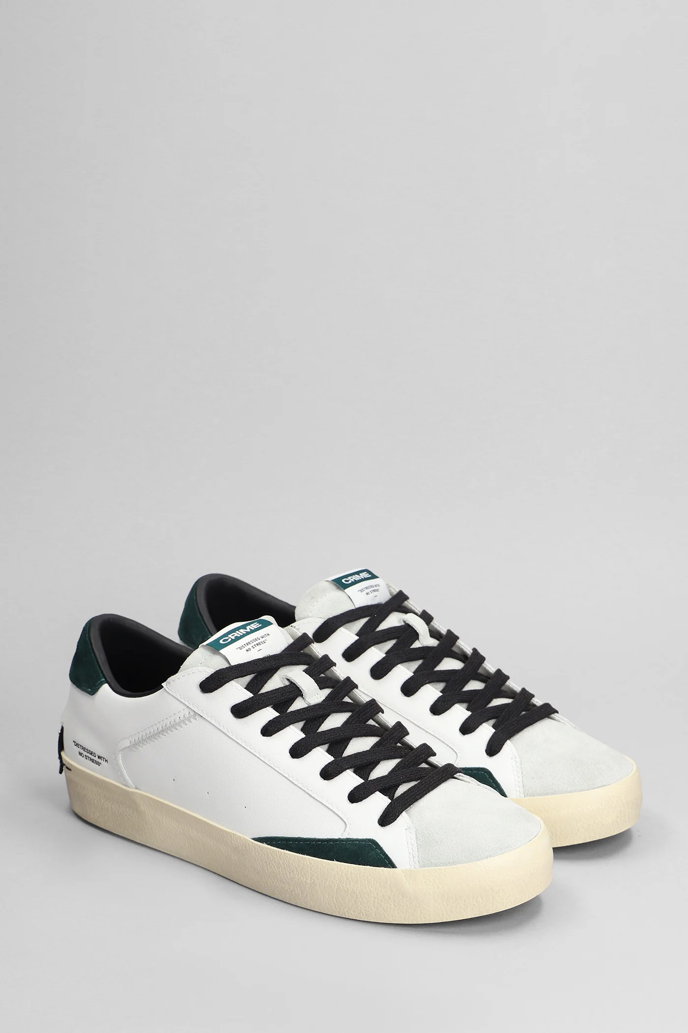 Distressed Sneakers in white suede and leather - Image 2