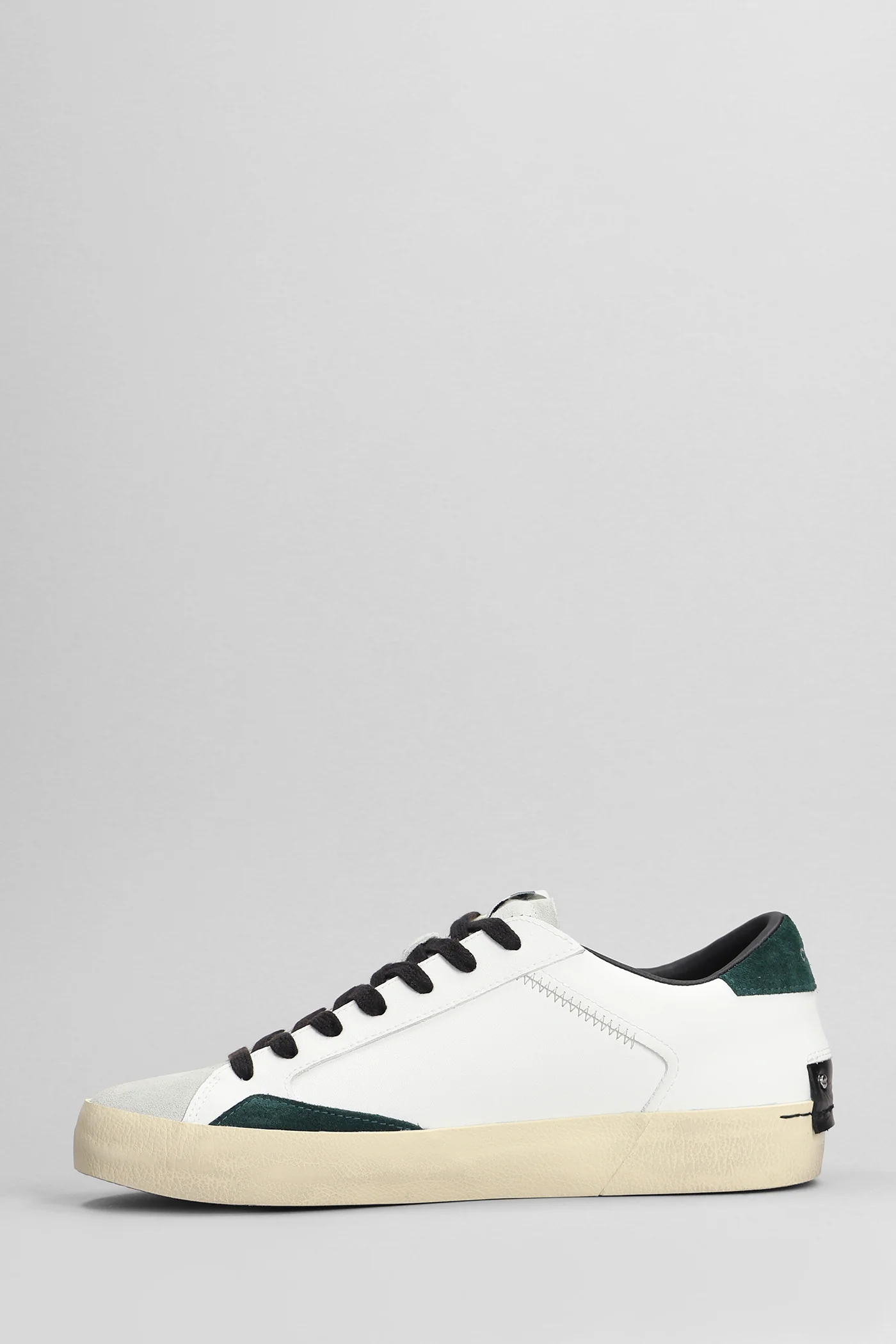 Distressed Sneakers in white suede and leather - Image 3