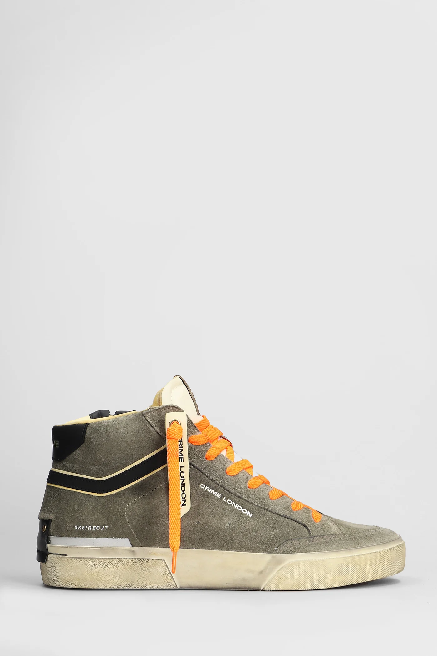 Recut High Sneakers in green suede
