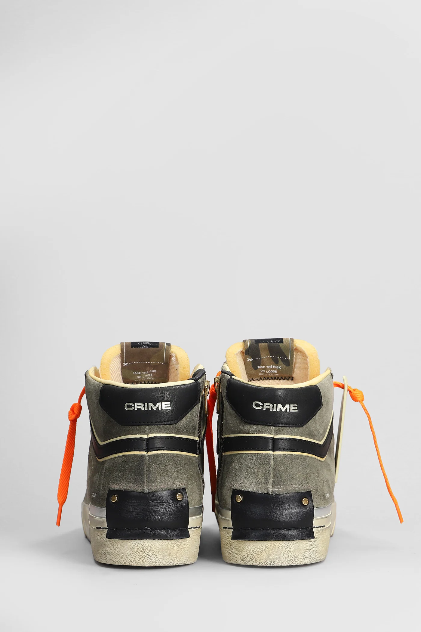 Recut High Sneakers in green suede - Image 4