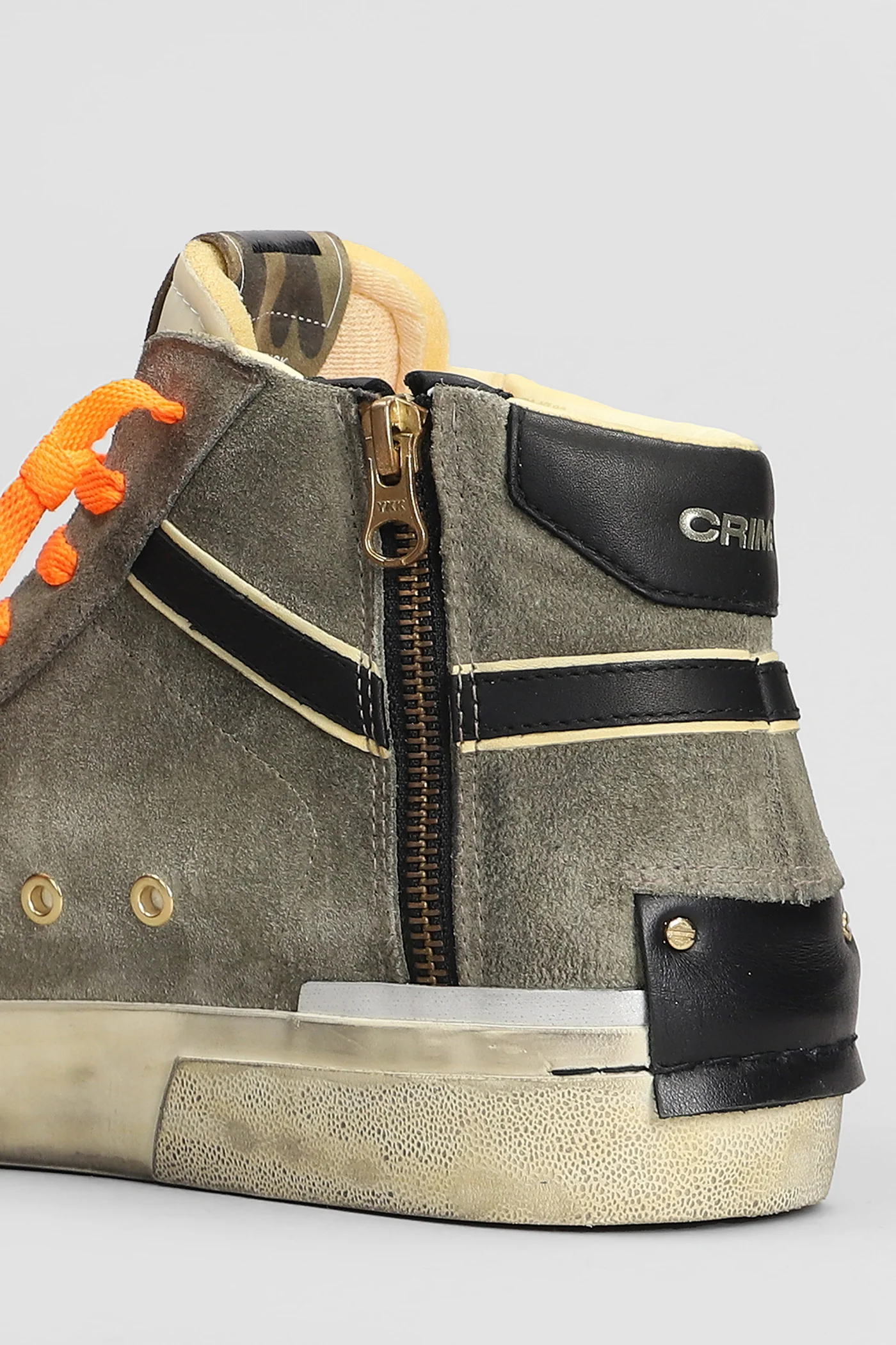 Recut High Sneakers in green suede - Image 5