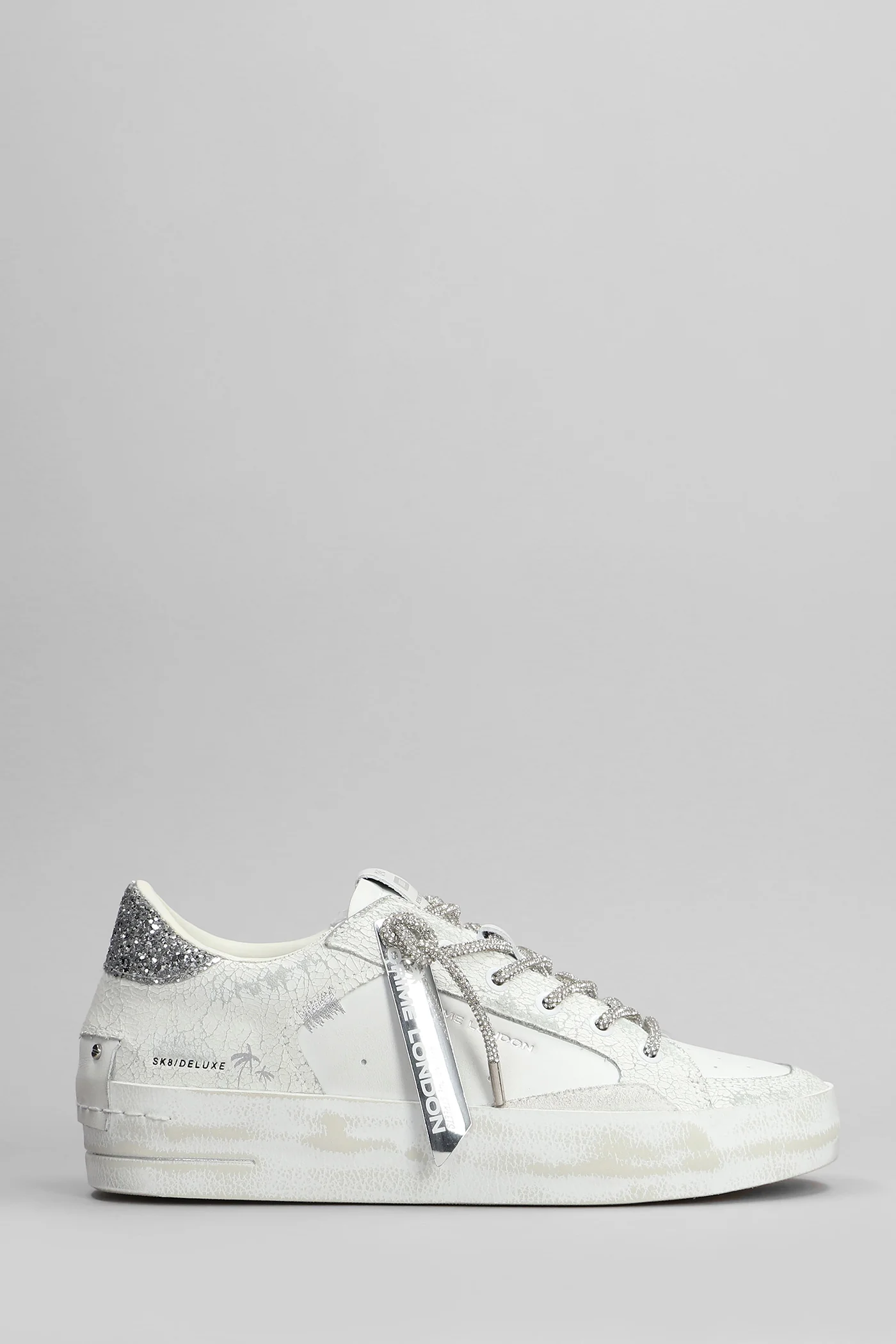 Sk8 Deluxe Heel Sneakers in white leather