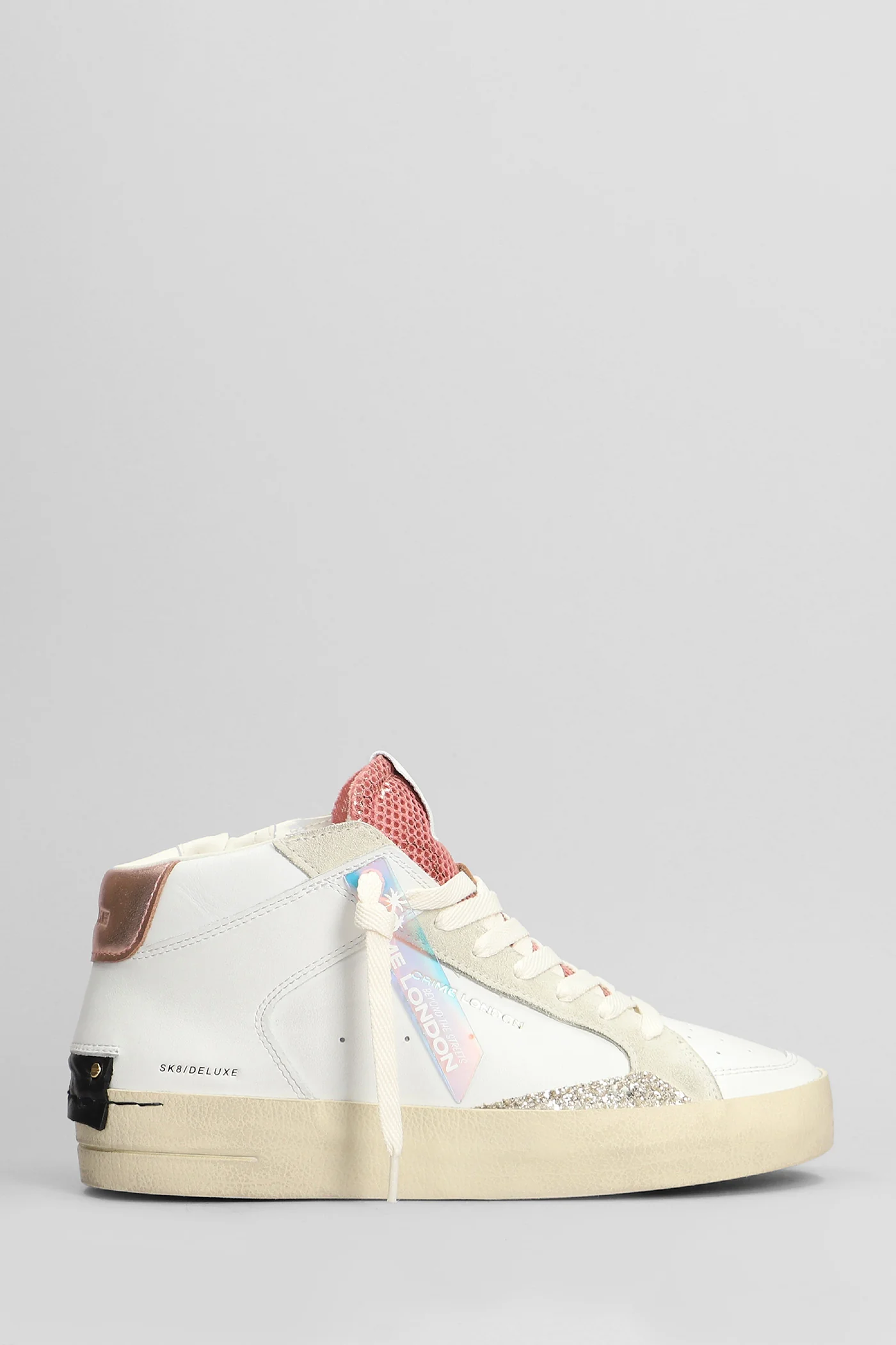 Sk8 Deluxe Mid Sneakers in white leather