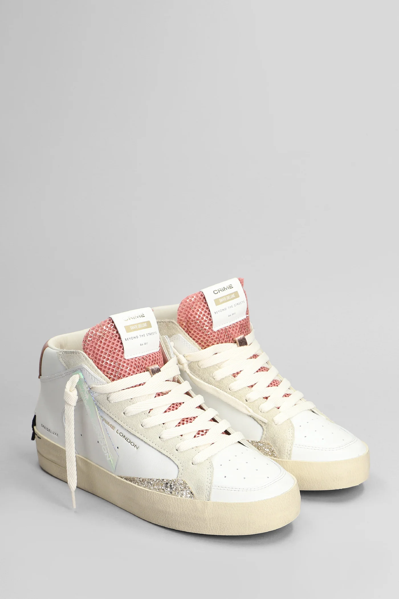 Sk8 Deluxe Mid Sneakers in white leather - Image 2