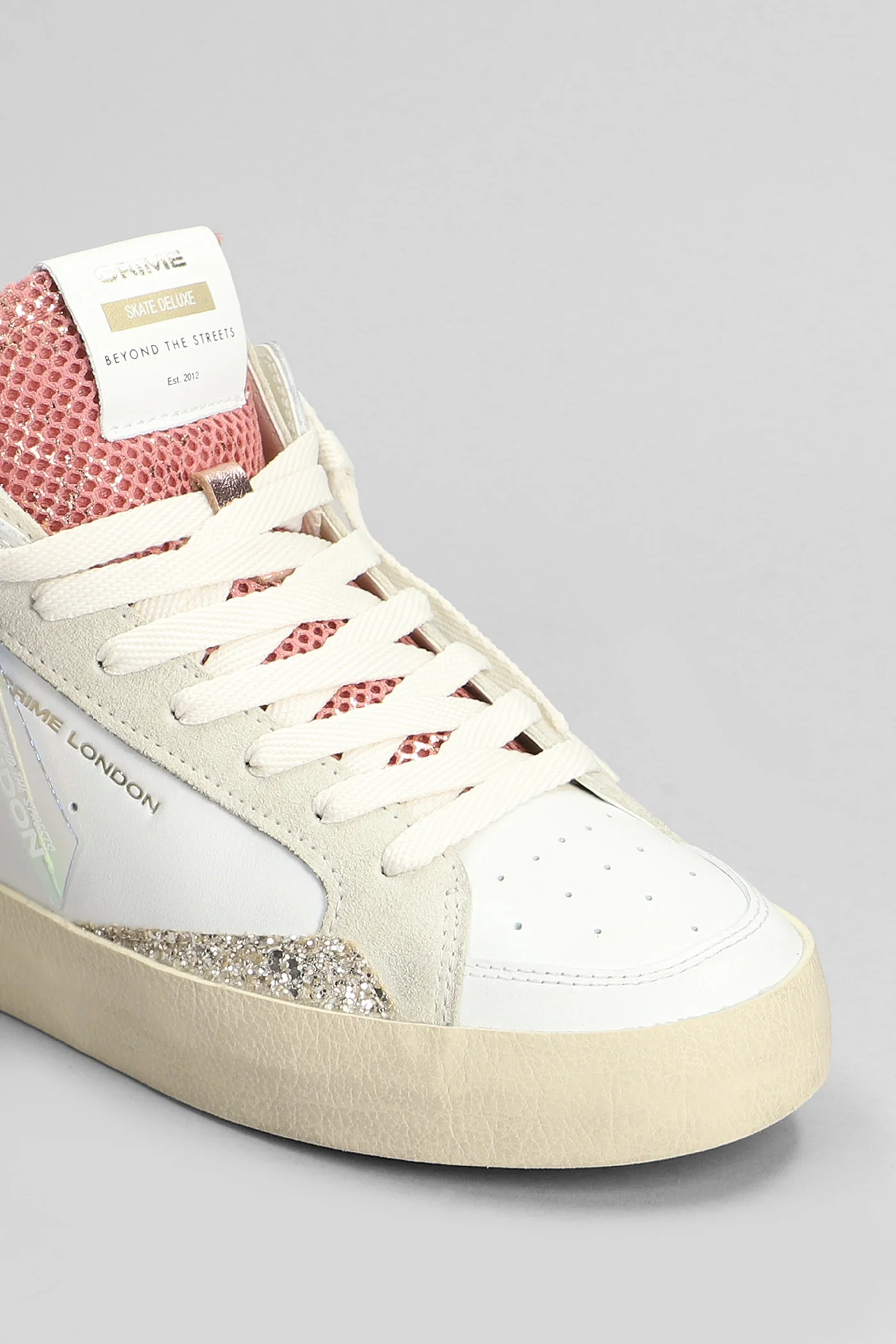 Sk8 Deluxe Mid Sneakers in white leather - Image 5