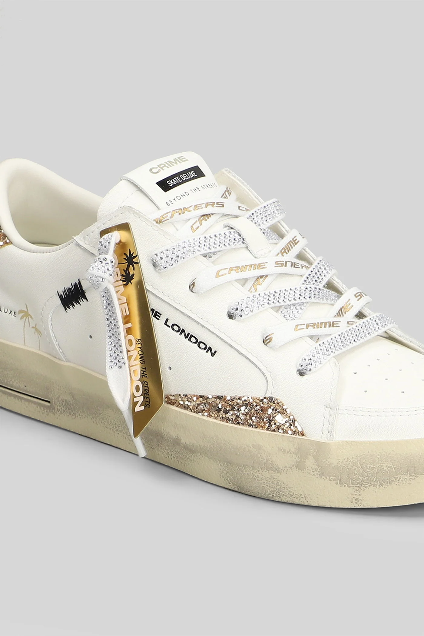 Sk8 Deluxe Sneakers in white leather - Image 5