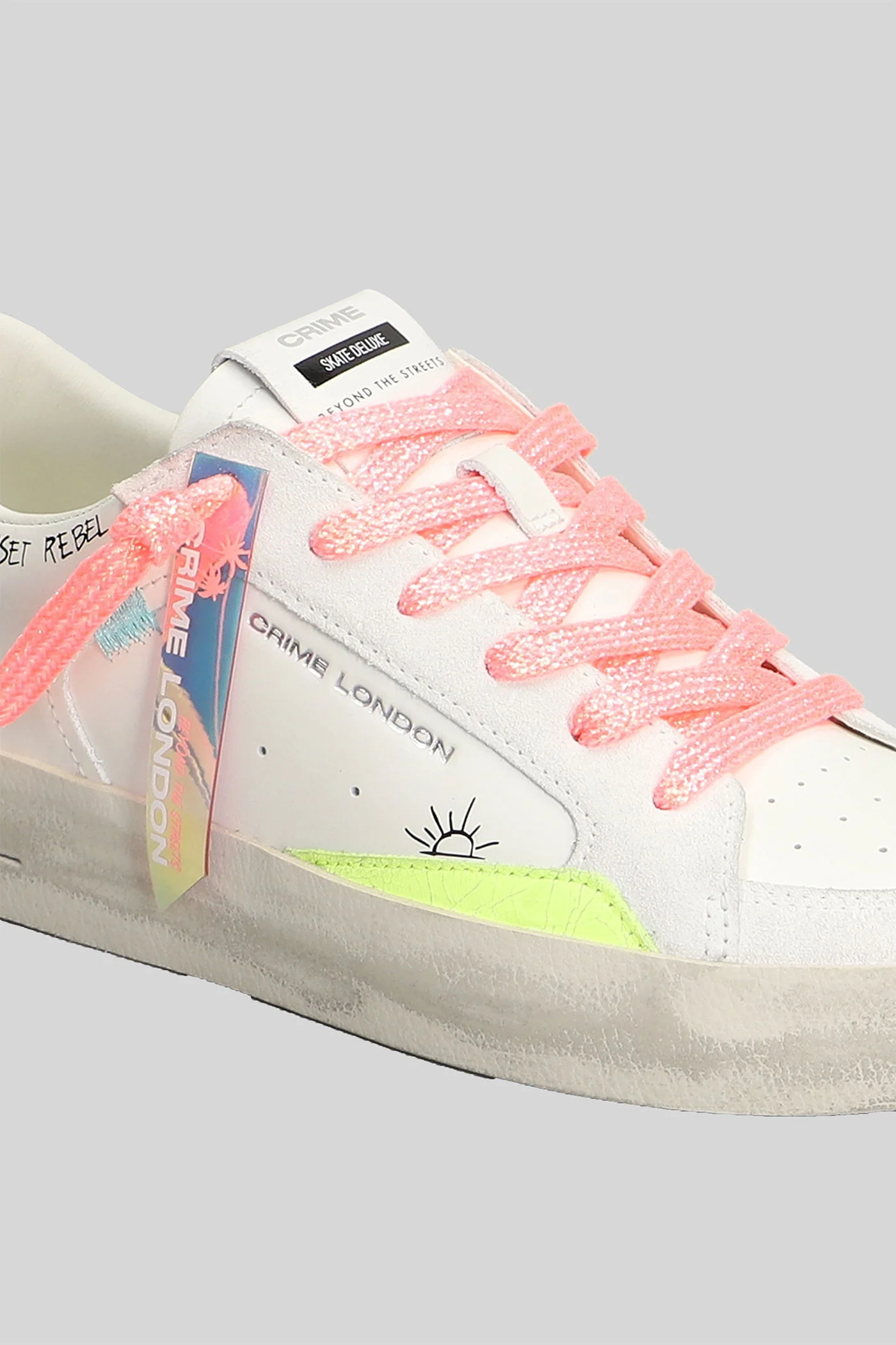 Sk8 Deluxe Sneakers in white leather - Image 5