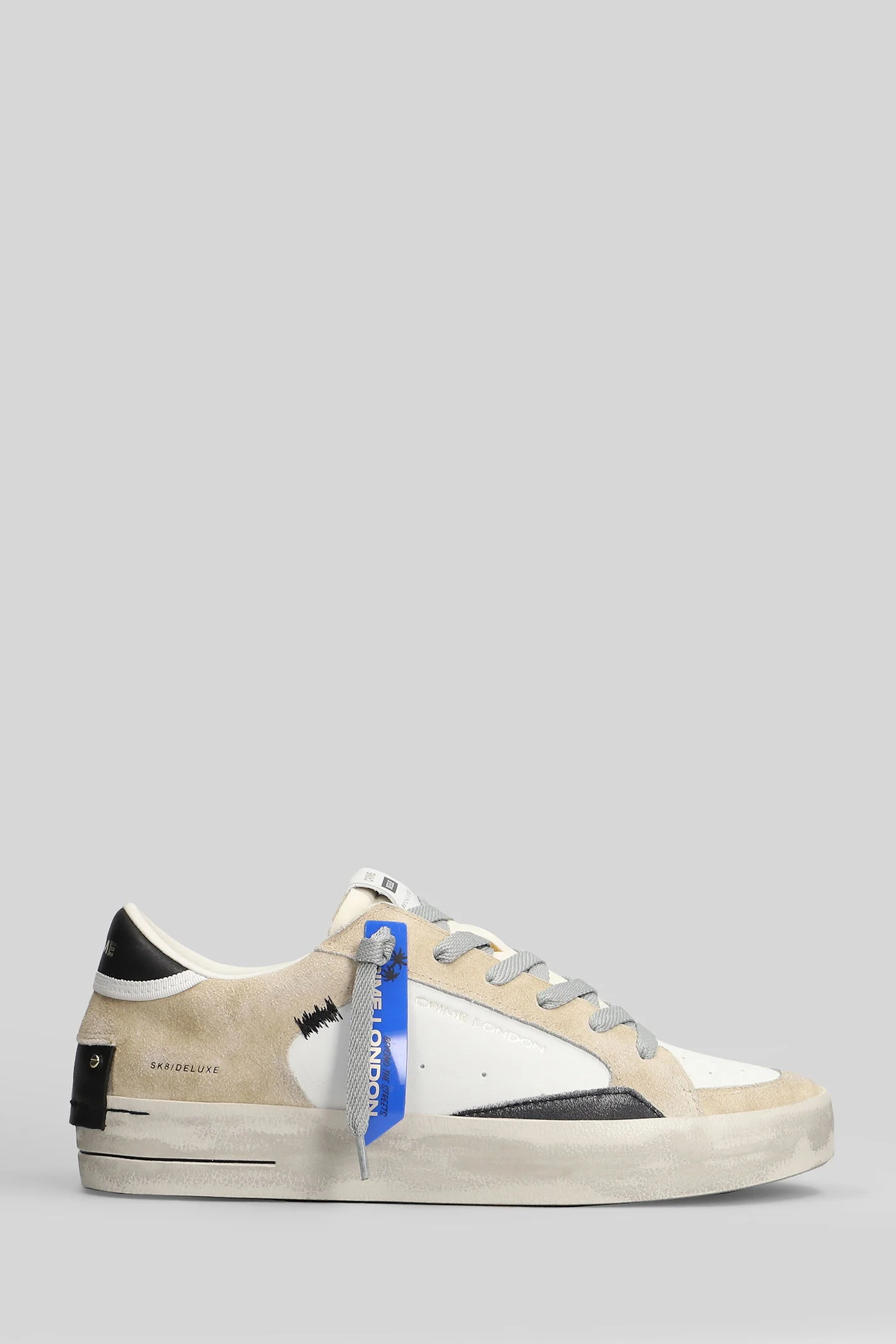 Sk8 Deluxe Sneakers in white suede and leather