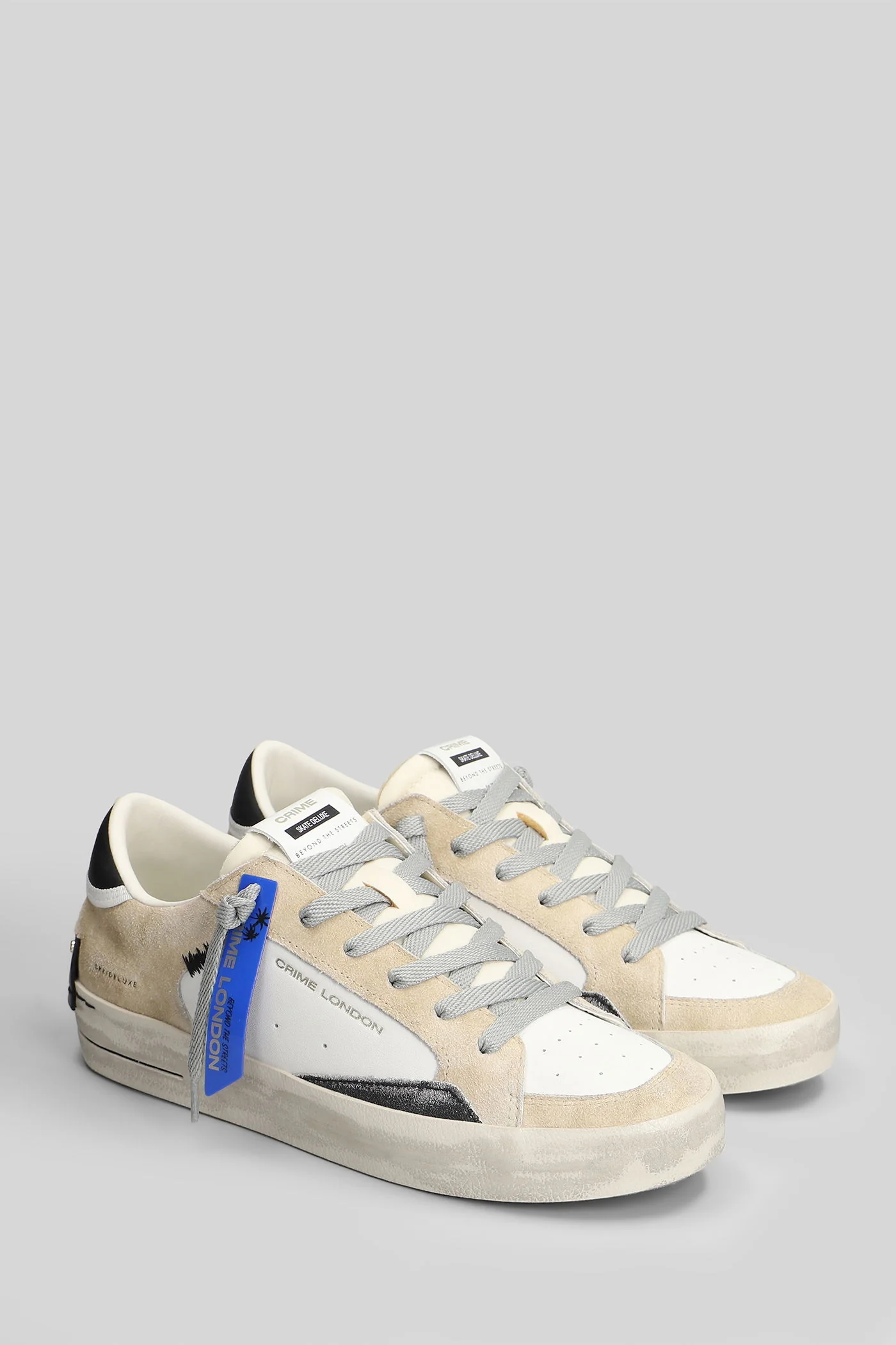 Sk8 Deluxe Sneakers in white suede and leather - Image 2