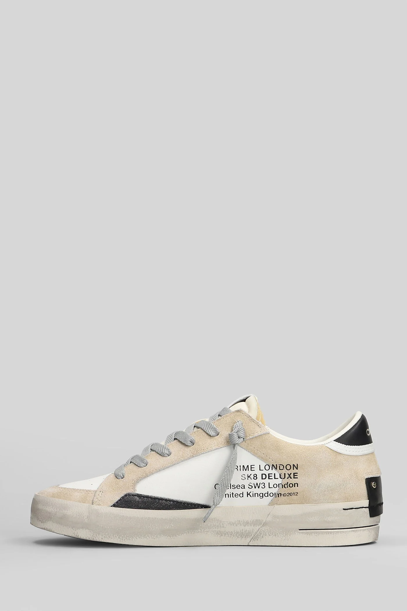 Sk8 Deluxe Sneakers in white suede and leather - Image 3