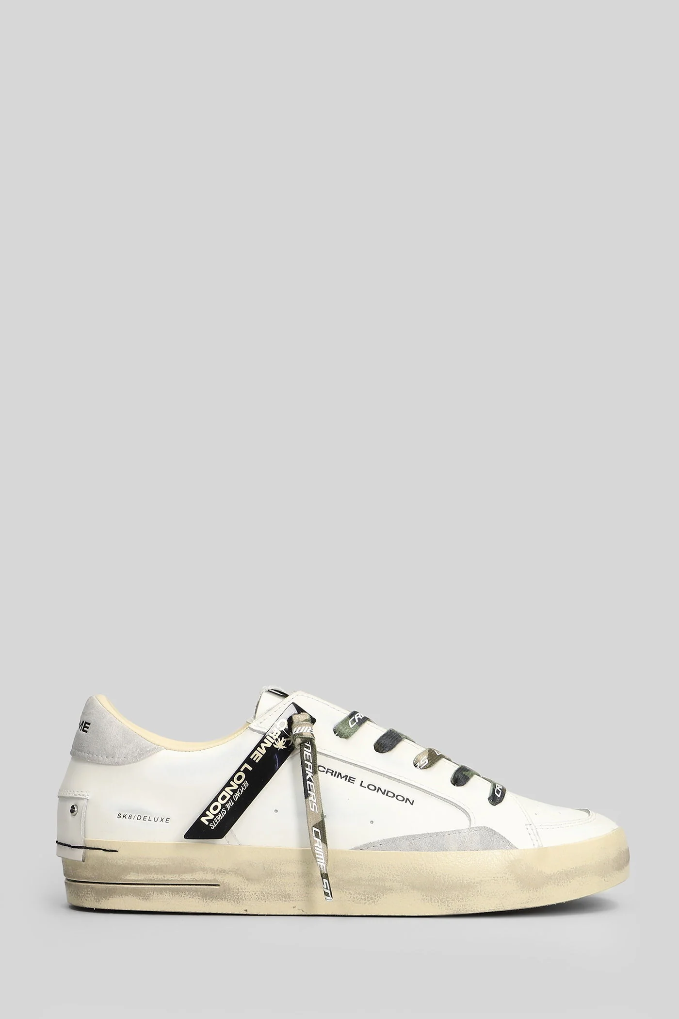 Sk8 Deluxe Sneakers in white suede and leather