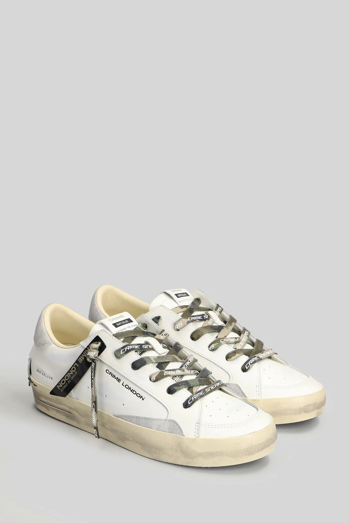 Sk8 Deluxe Sneakers in white suede and leather - Image 2